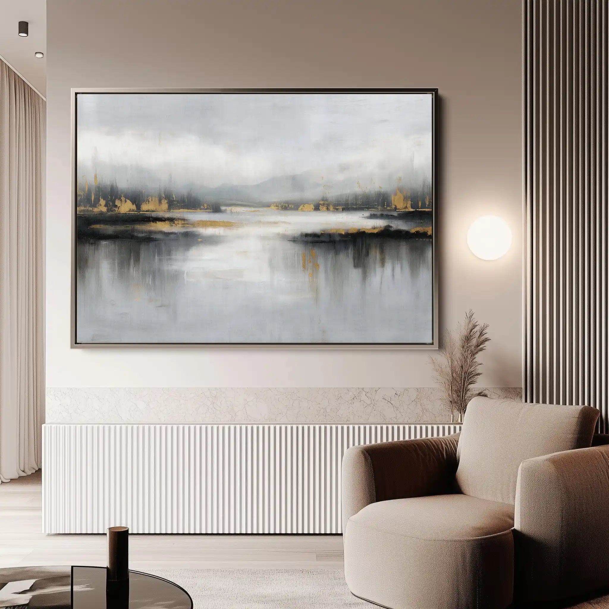 Abstract 1489 Canvas Art 60 x 40 cm / Black