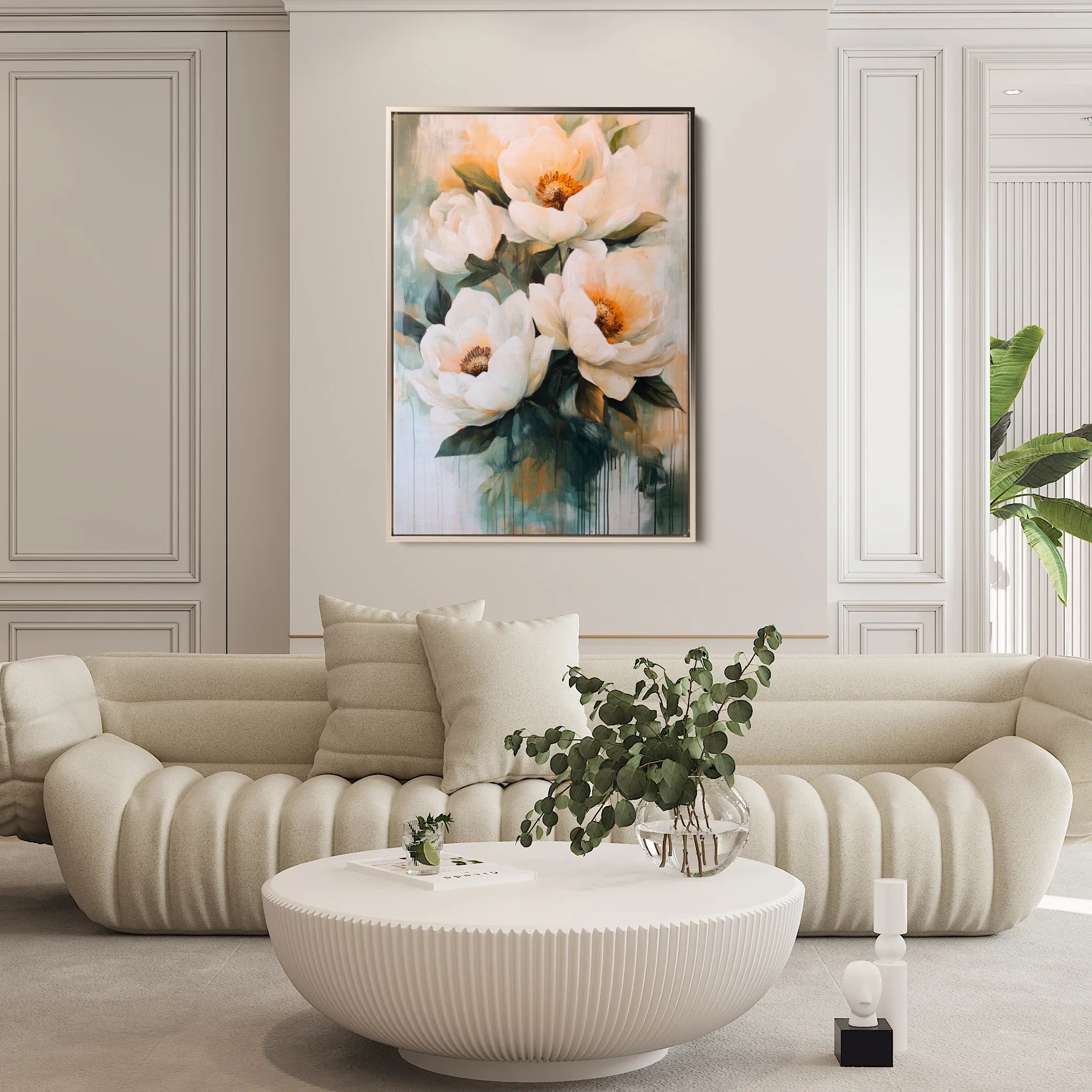 Floral 1489 Canvas Art 60 x 40 cm / Black