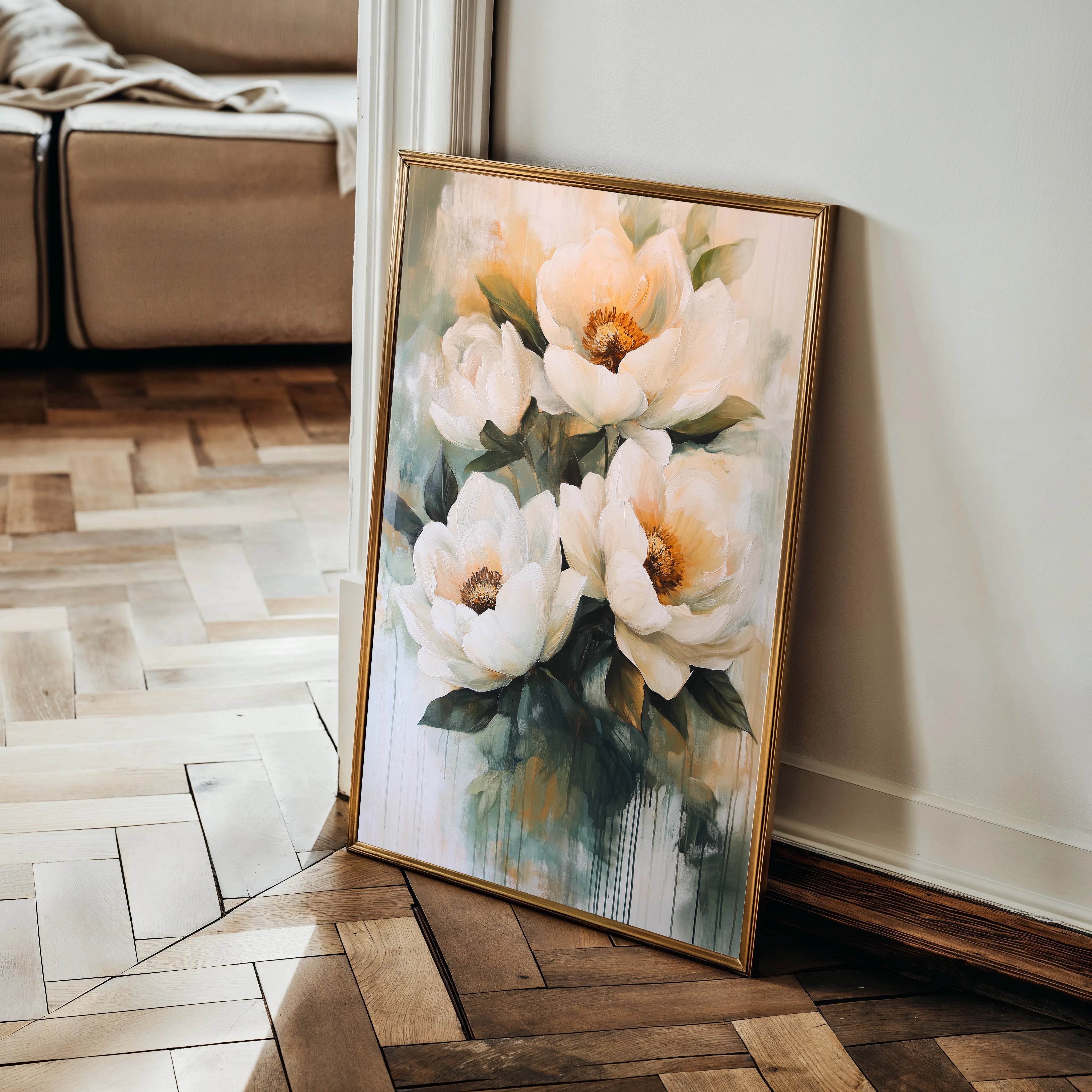 Floral 1489 Canvas Art 60 x 40 cm / Black