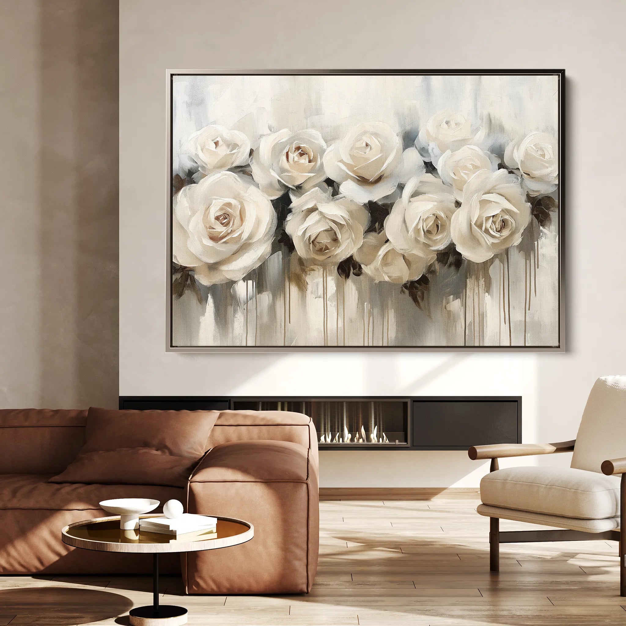 Floral 149 Canvas Art 60 x 40 cm / Black
