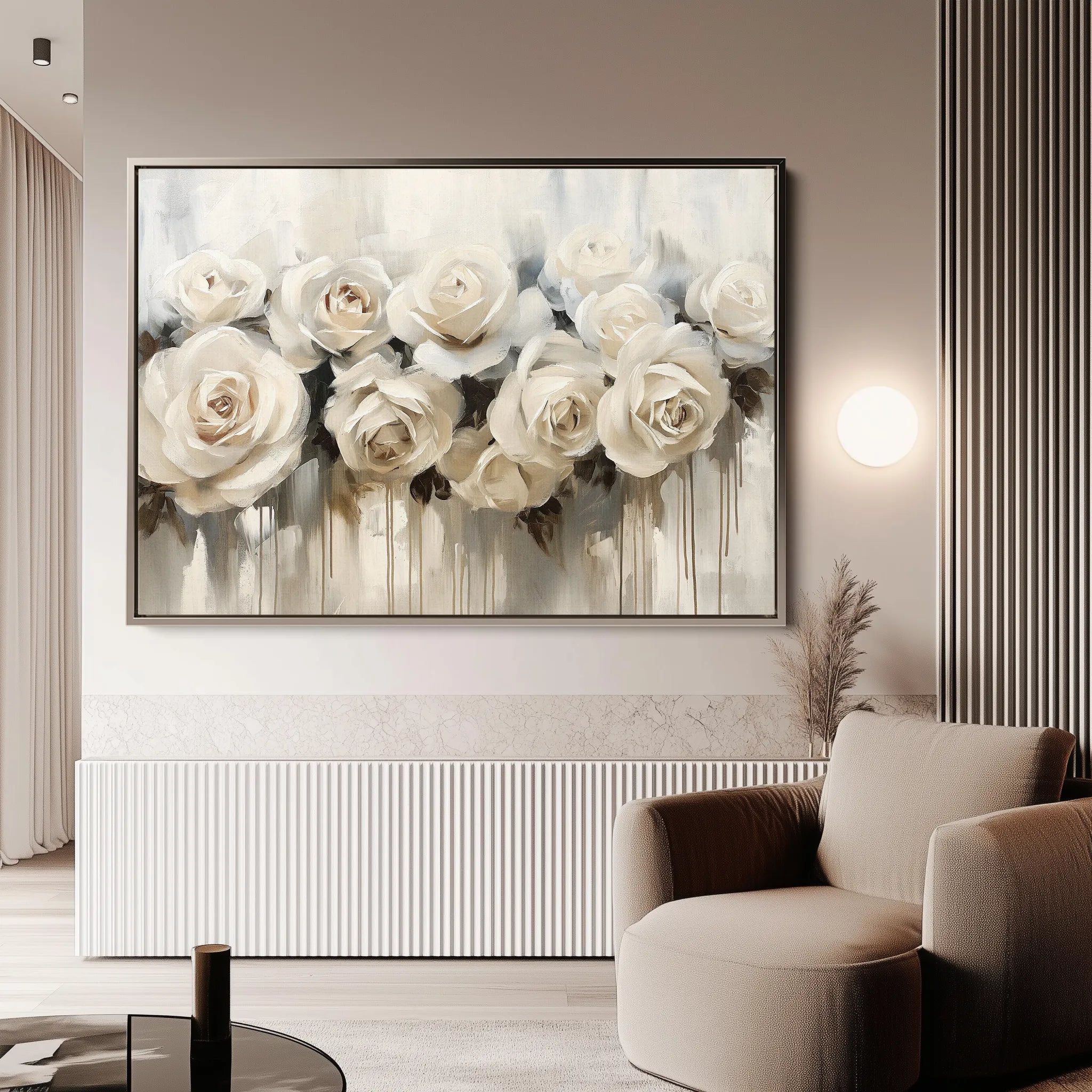 Floral 149 Canvas Art 60 x 40 cm / Black