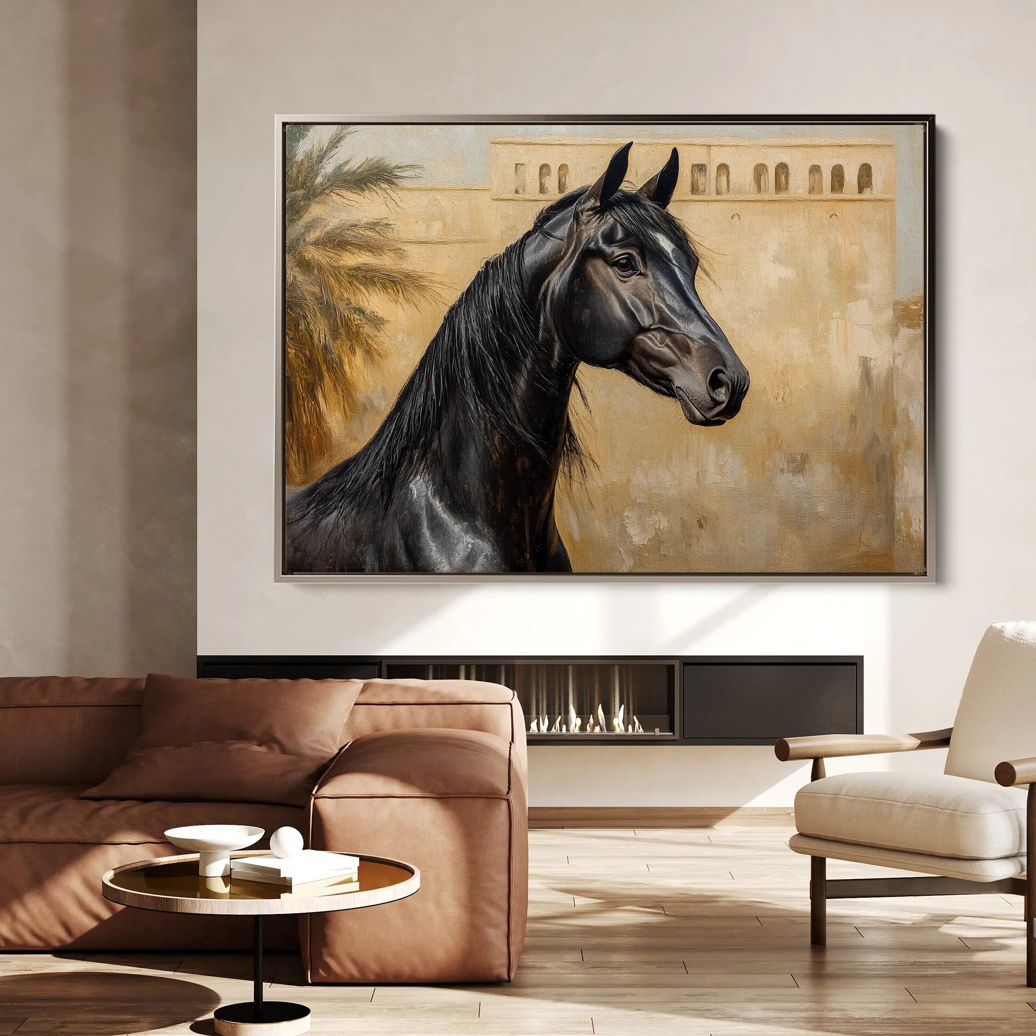 Horses 149 Canvas Art 60 x 40 cm / Black