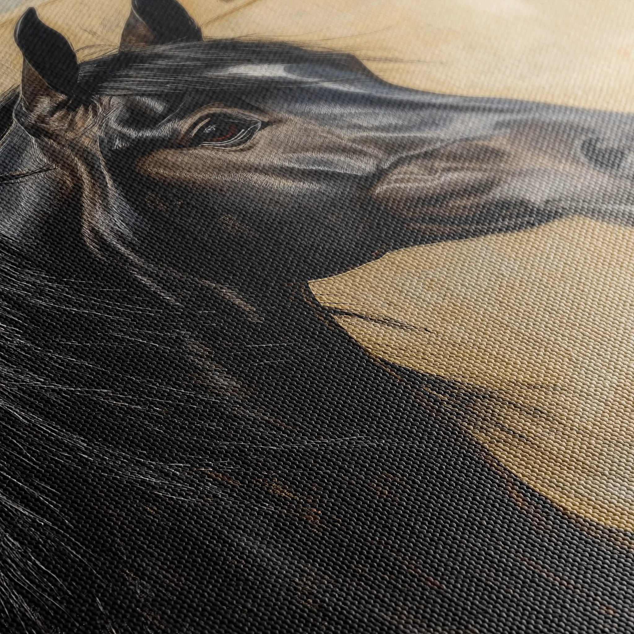 Horses 149 Canvas Art 60 x 40 cm / Black