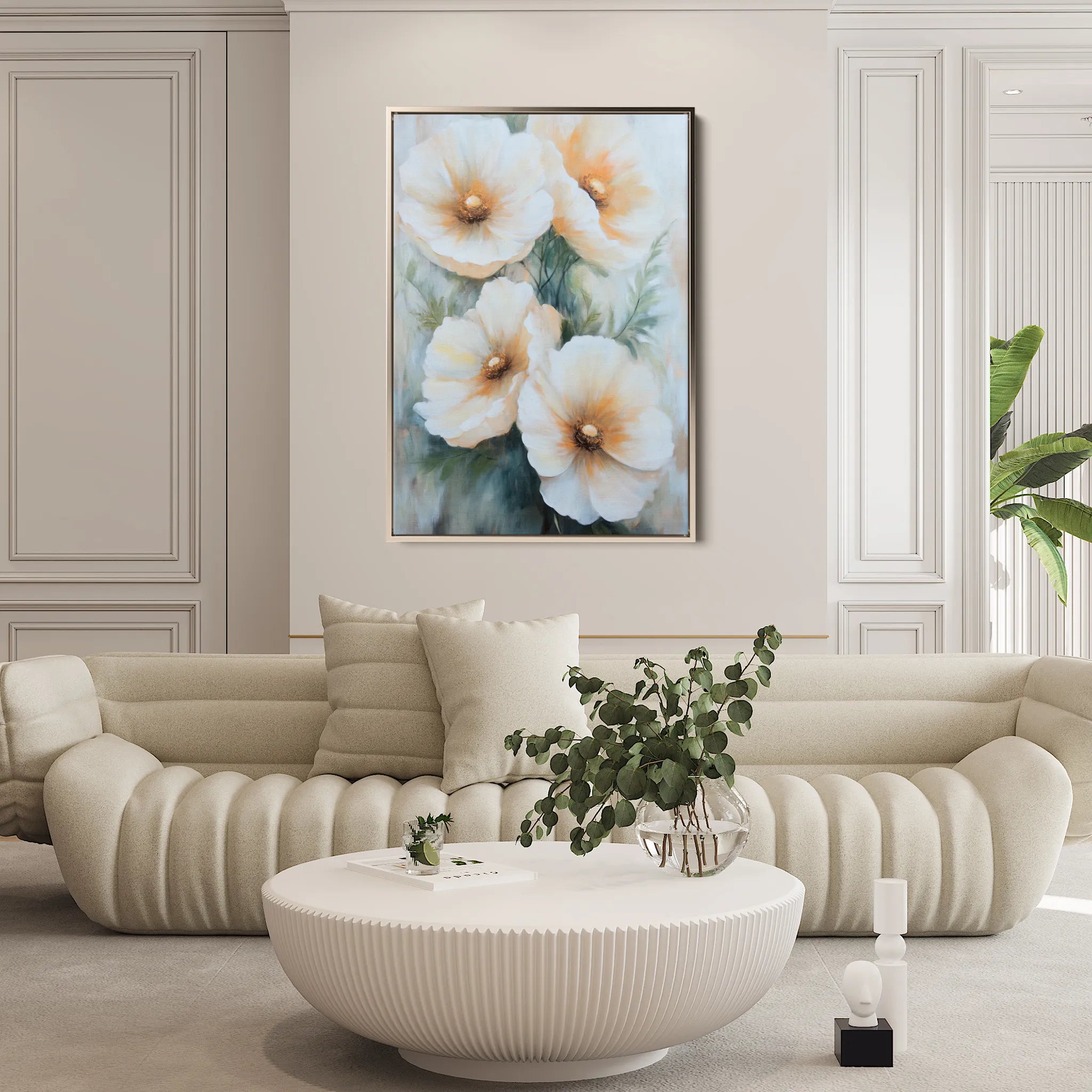Floral 1490 Canvas Art 60 x 40 cm / Black