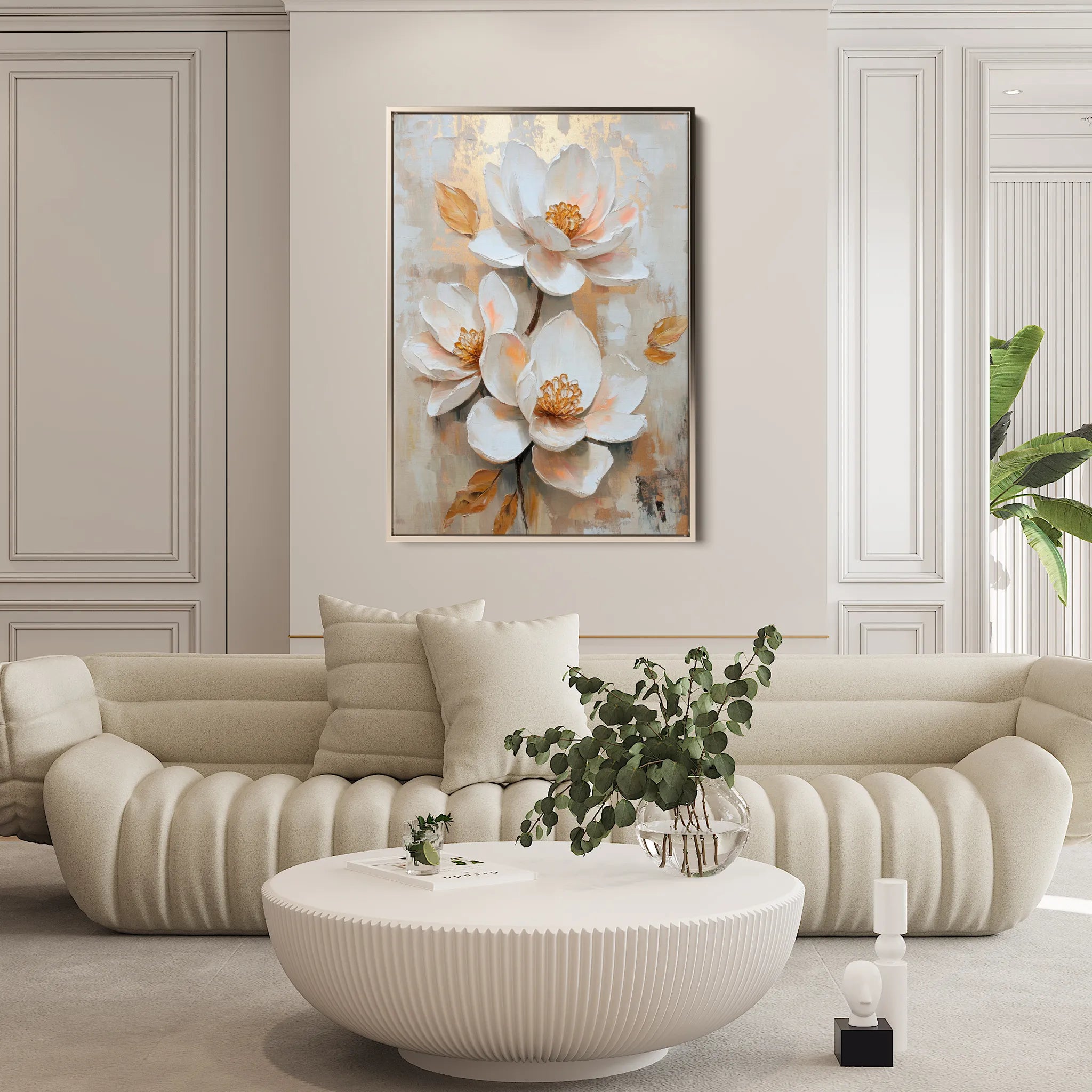Floral 1491 Canvas Art 60 x 40 cm / Black