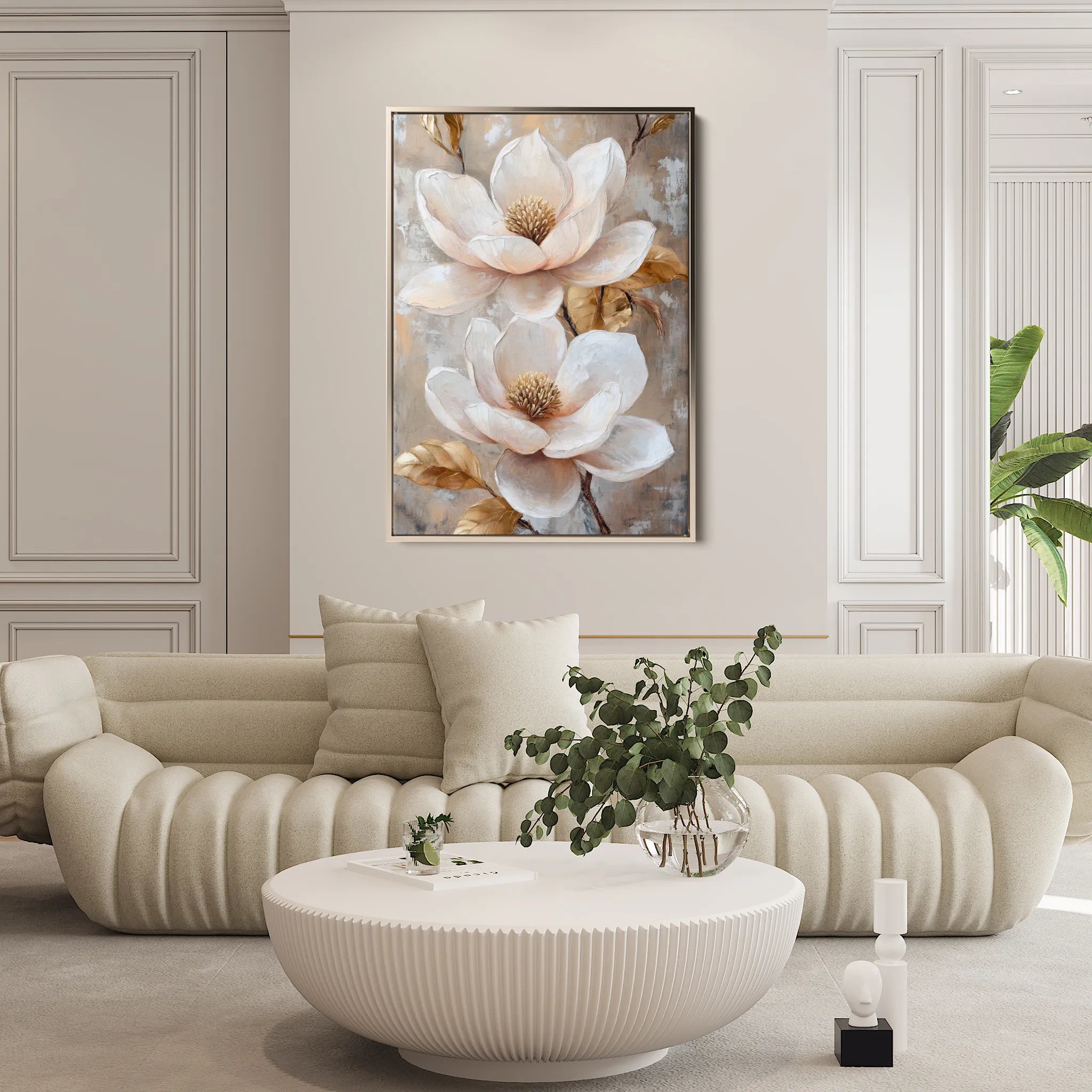 Floral 1492 Canvas Art 60 x 40 cm / Black