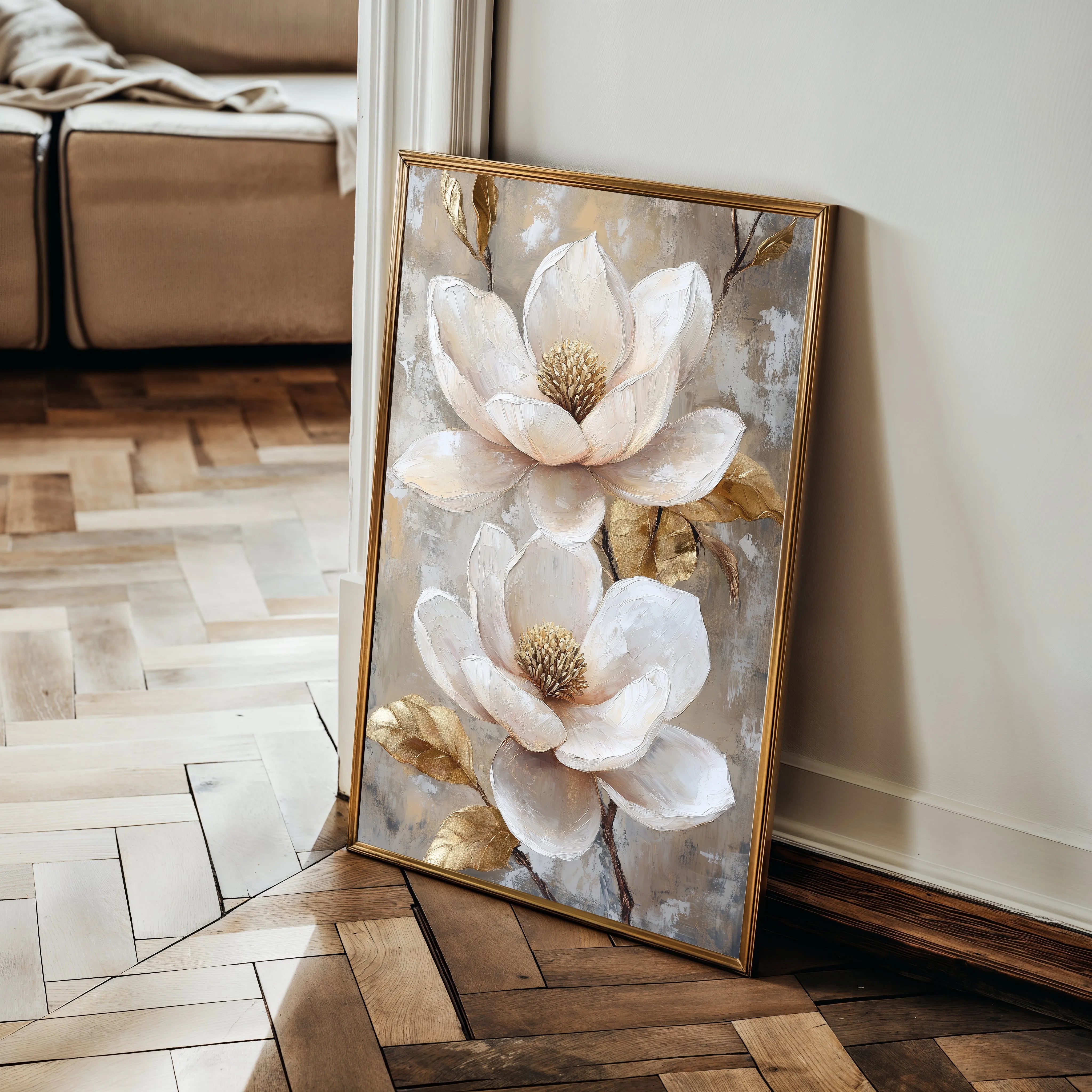 Floral 1492 Canvas Art 60 x 40 cm / Black