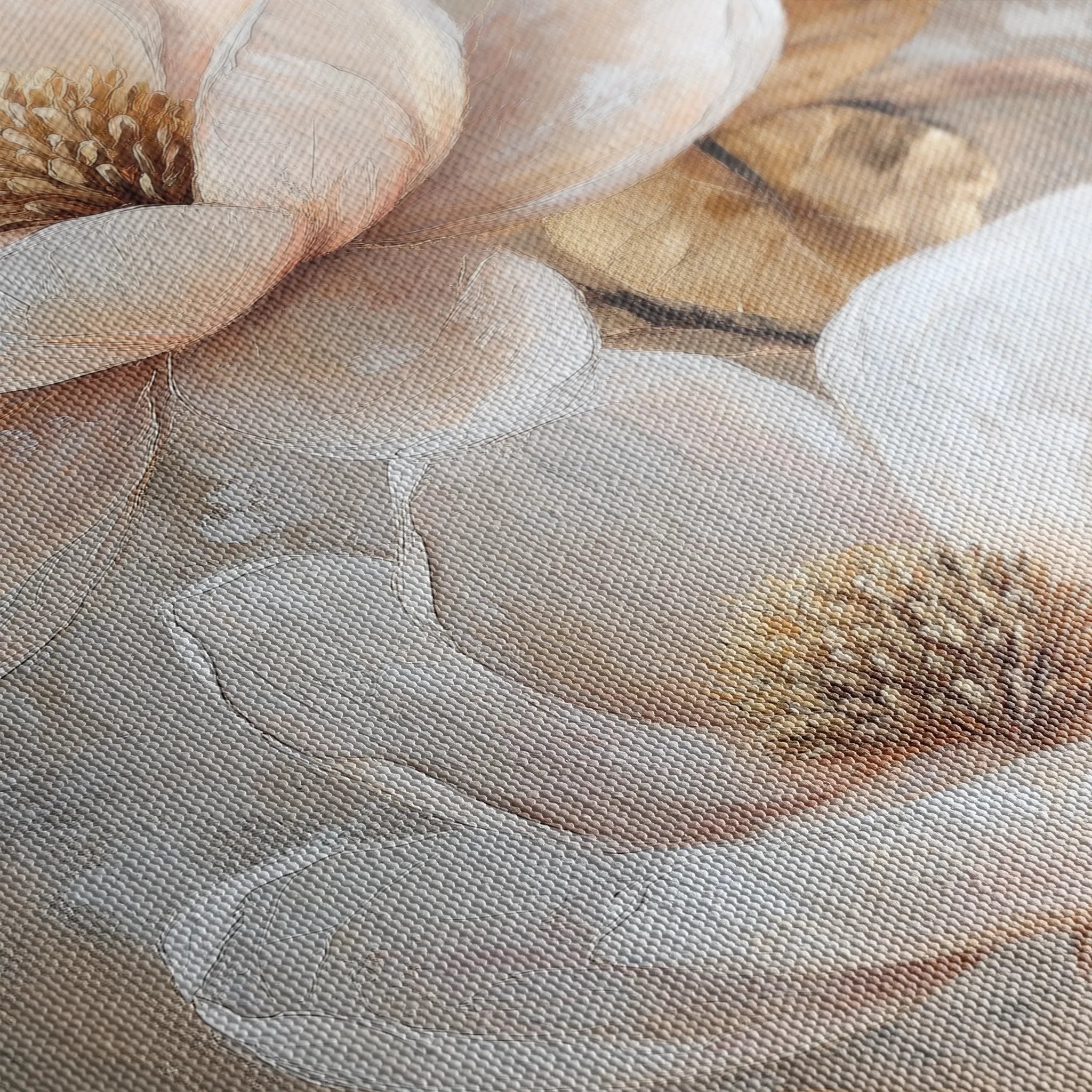 Floral 1492 Canvas Art 60 x 40 cm / Black