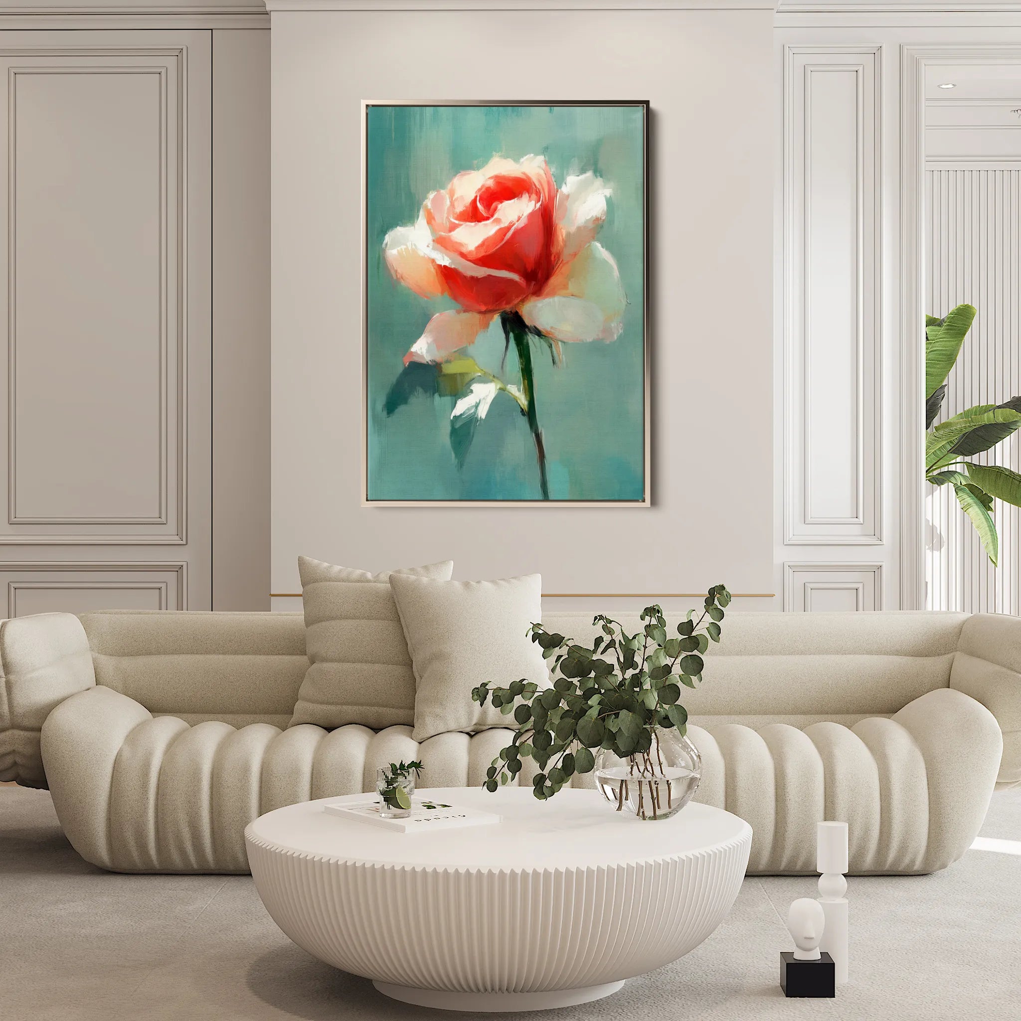 Floral 1493 Canvas Art 60 x 40 cm / Black