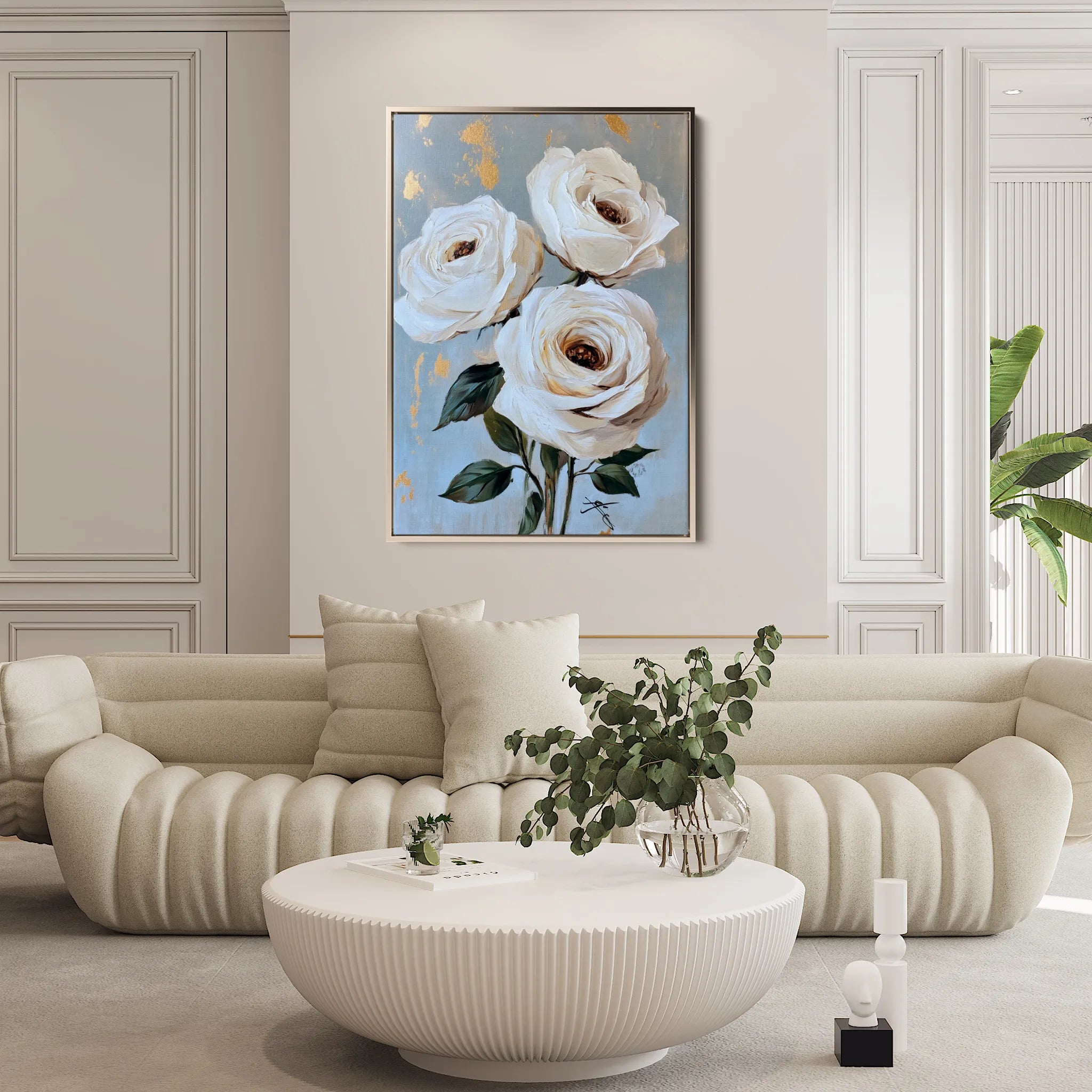 Floral 1495 Canvas Art 60 x 40 cm / Black
