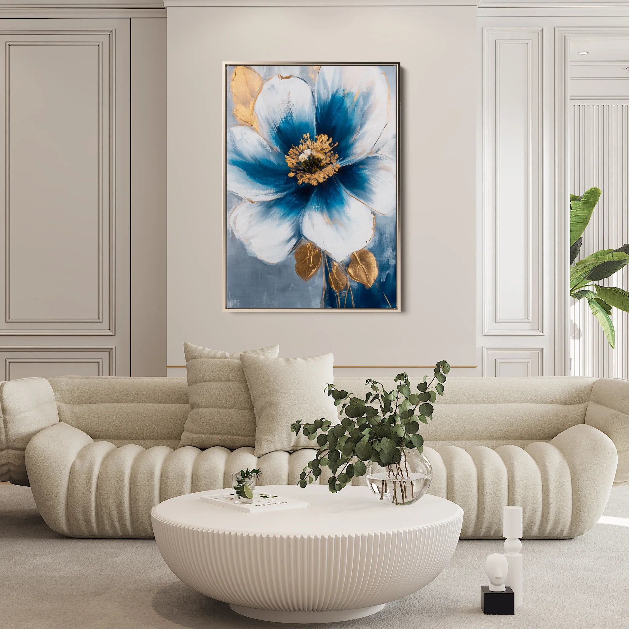 Floral 1497 Canvas Art 60 x 40 cm / Black
