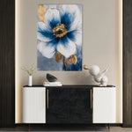 Floral 1497 Canvas Art 60 x 40 cm / Black