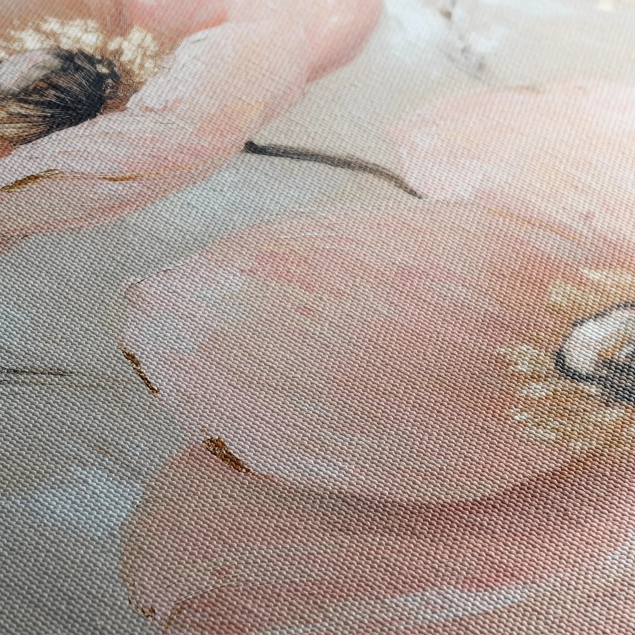 Floral 1498 Canvas Art 60 x 40 cm / Black