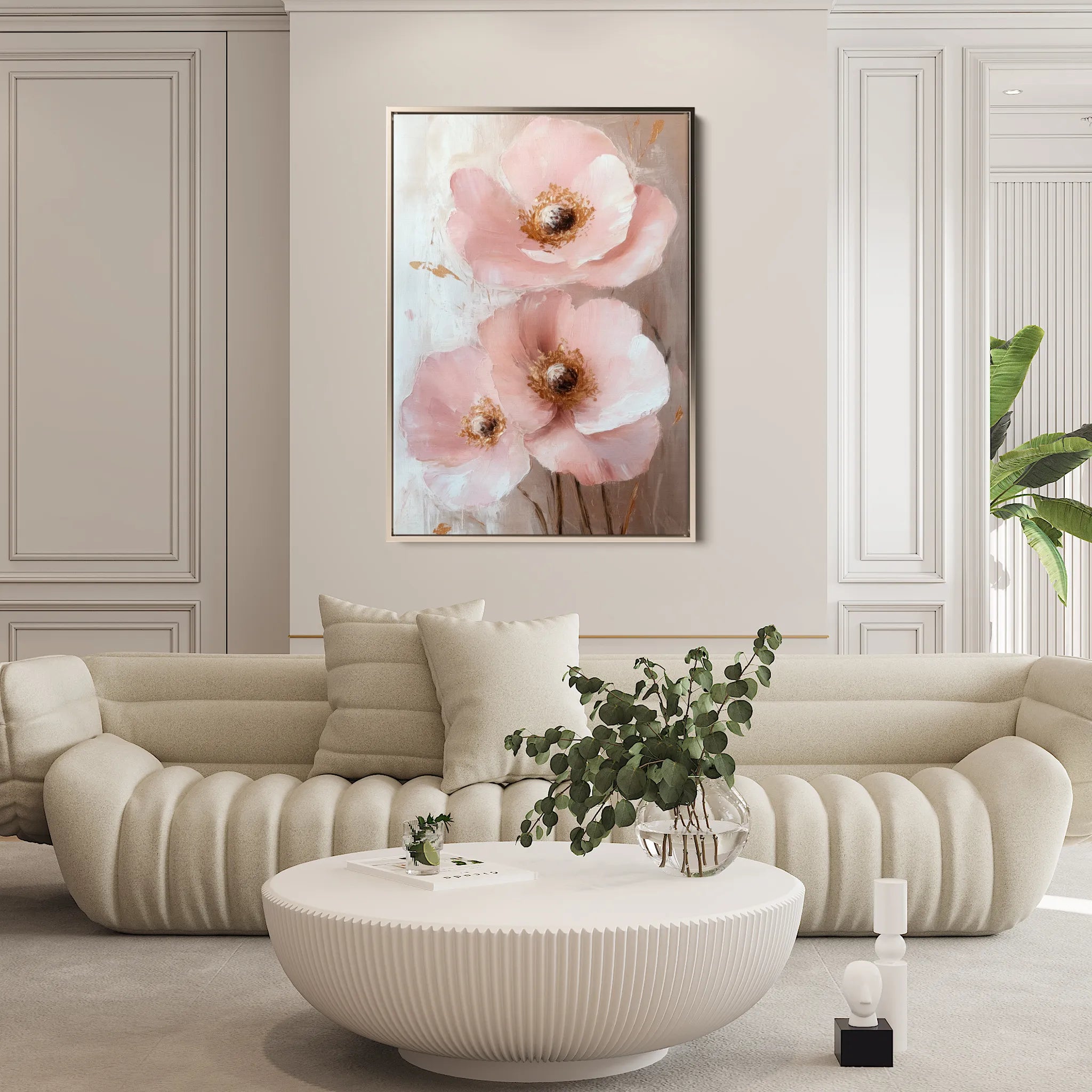 Floral 1499 Canvas Art 60 x 40 cm / Black