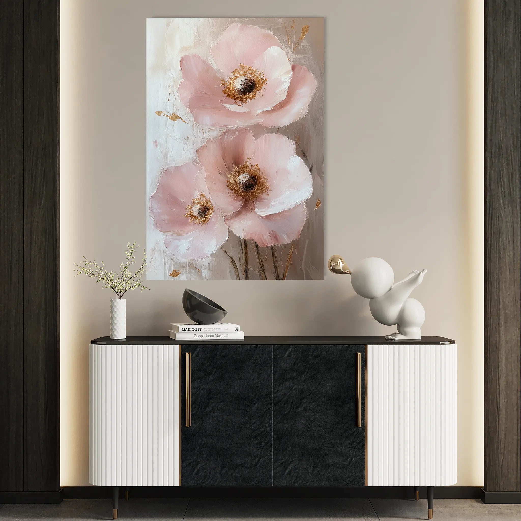 Floral 1499 Canvas Art 60 x 40 cm / Black