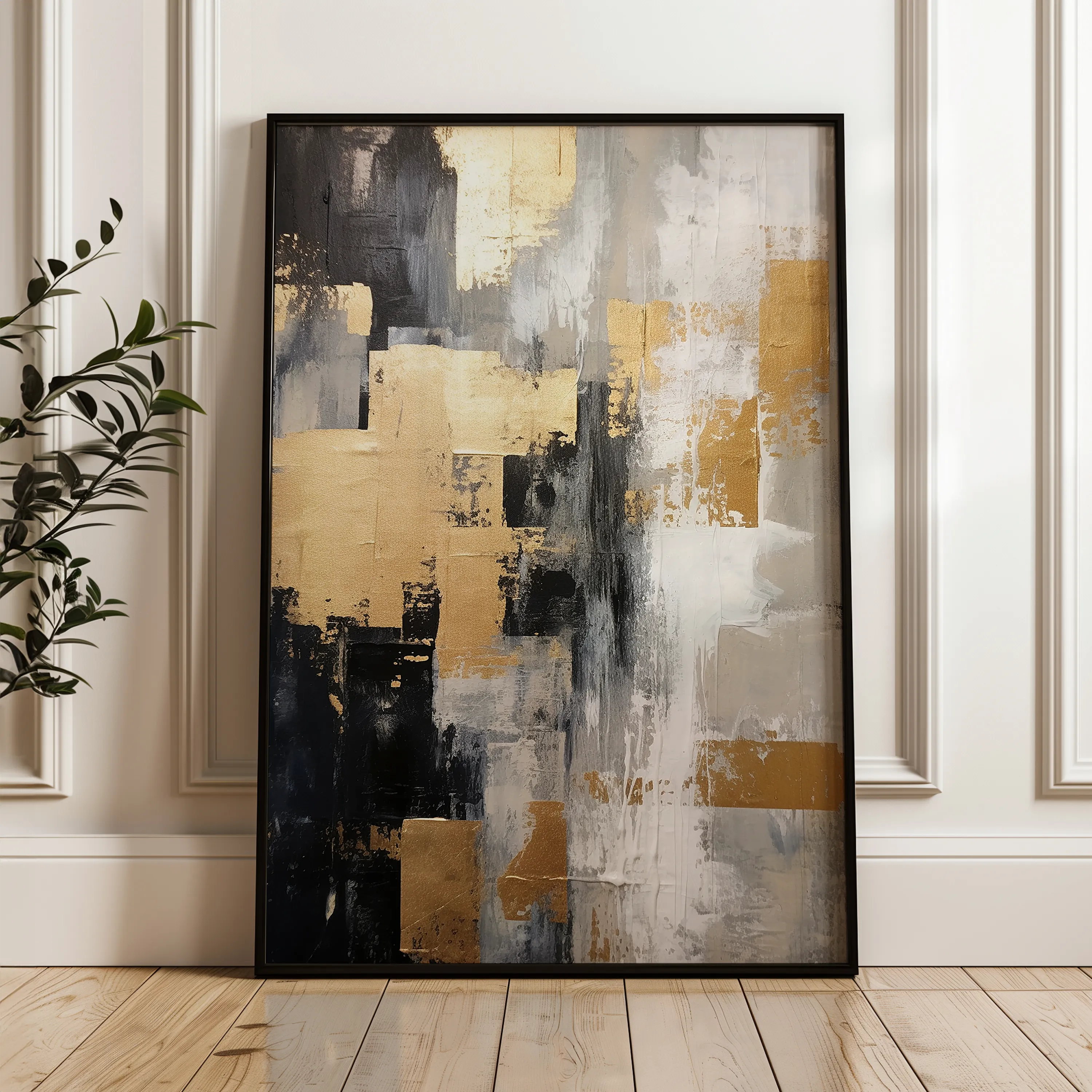 Abstract 150 Canvas Art 60 x 40 cm / Black