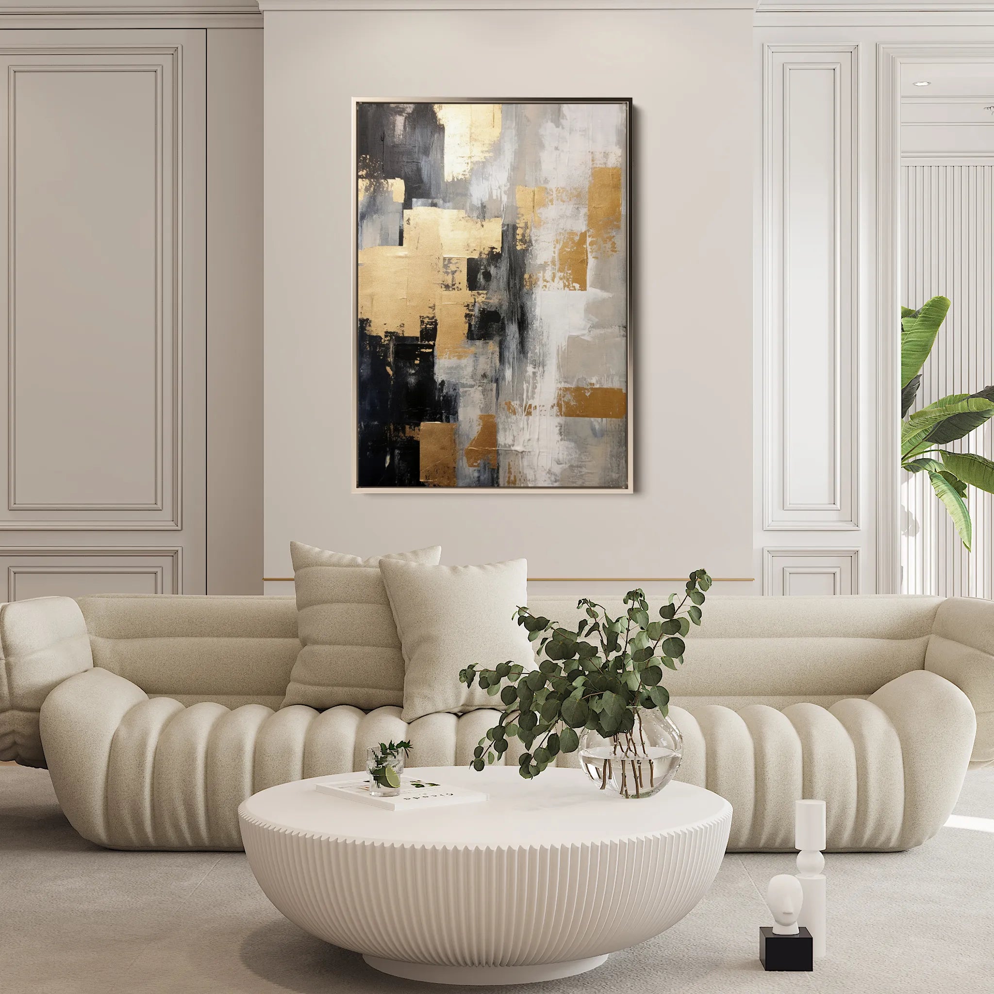 Abstract 150 Canvas Art 60 x 40 cm / Black