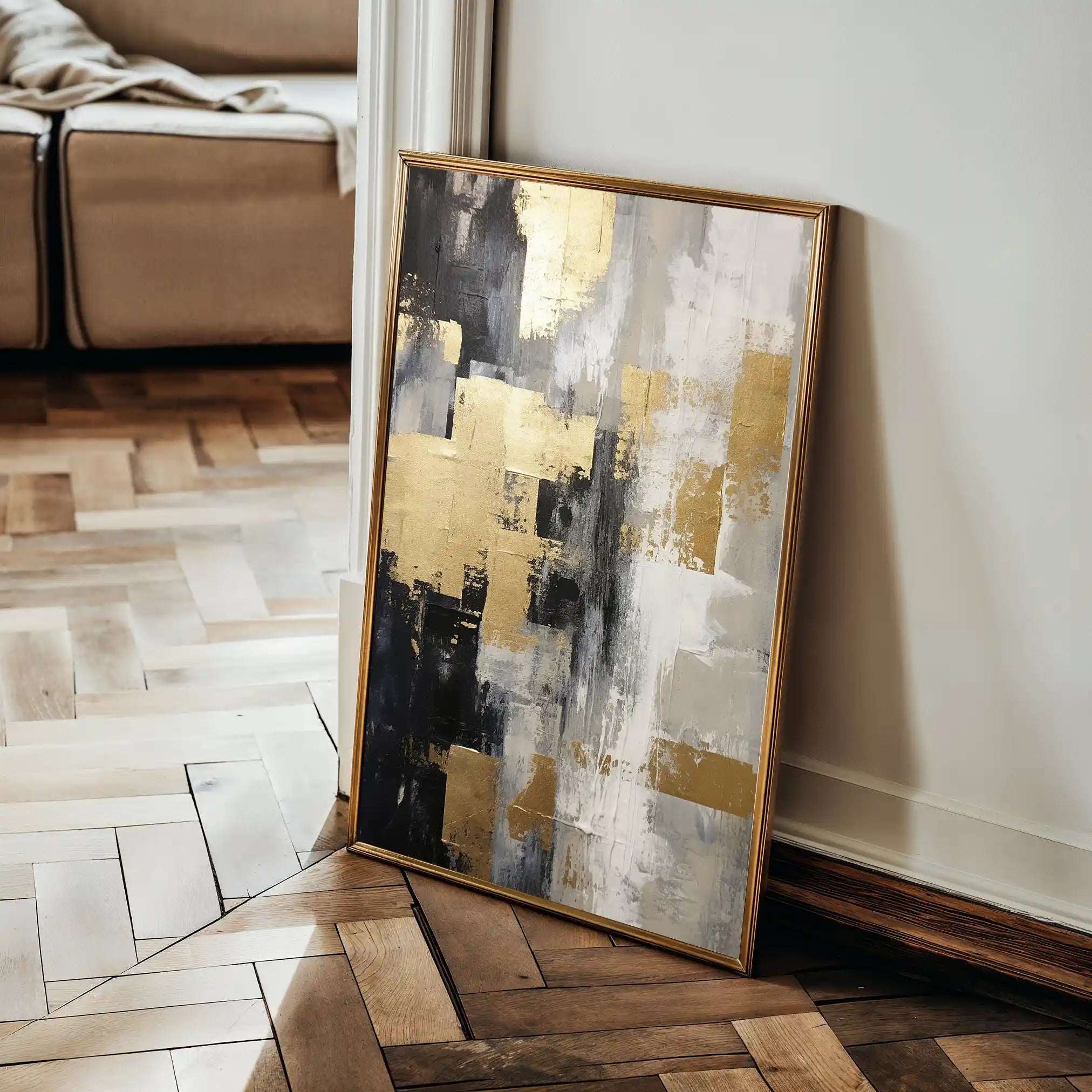 Abstract 150 Canvas Art 60 x 40 cm / Black