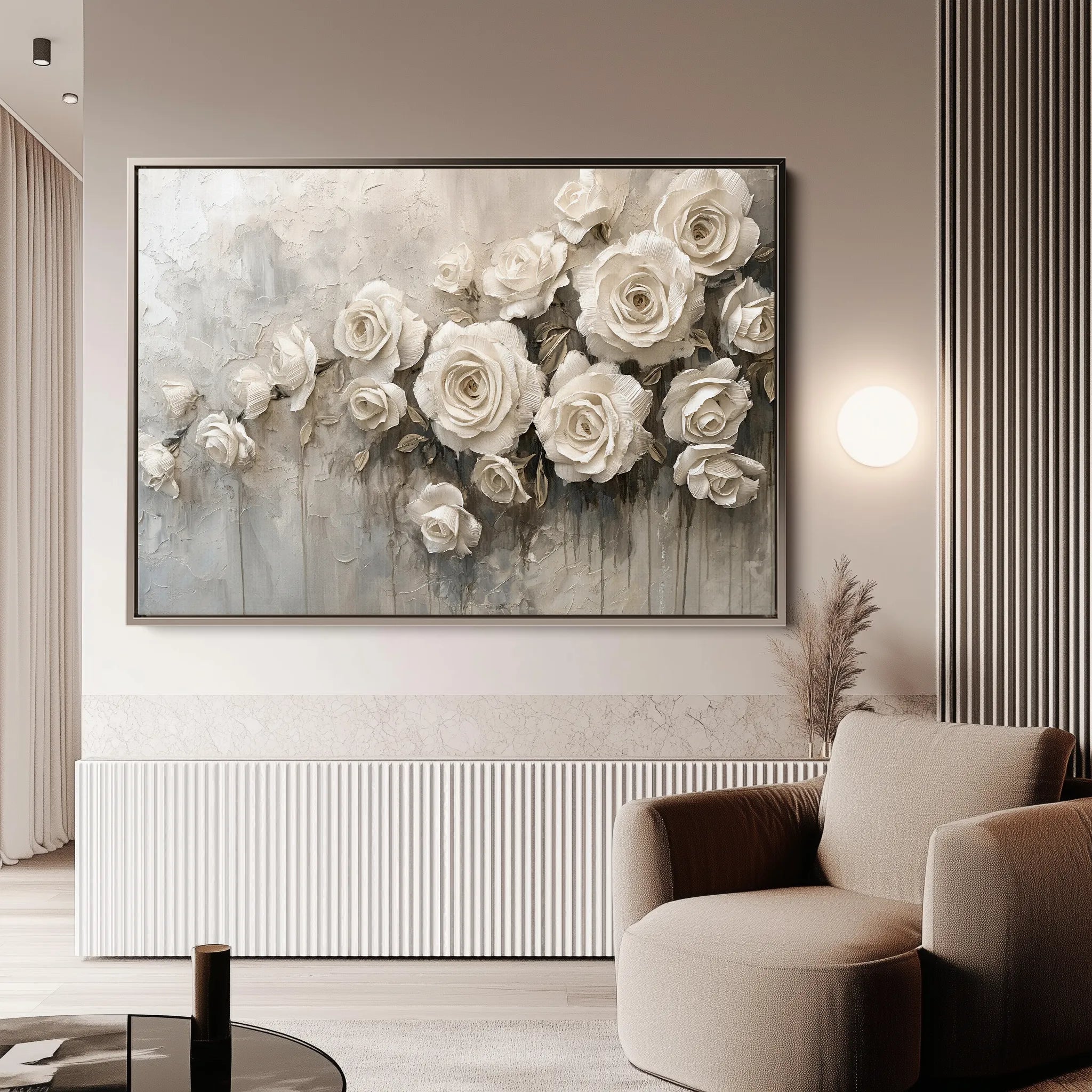 Floral 150 Canvas Art 60 x 40 cm / Black
