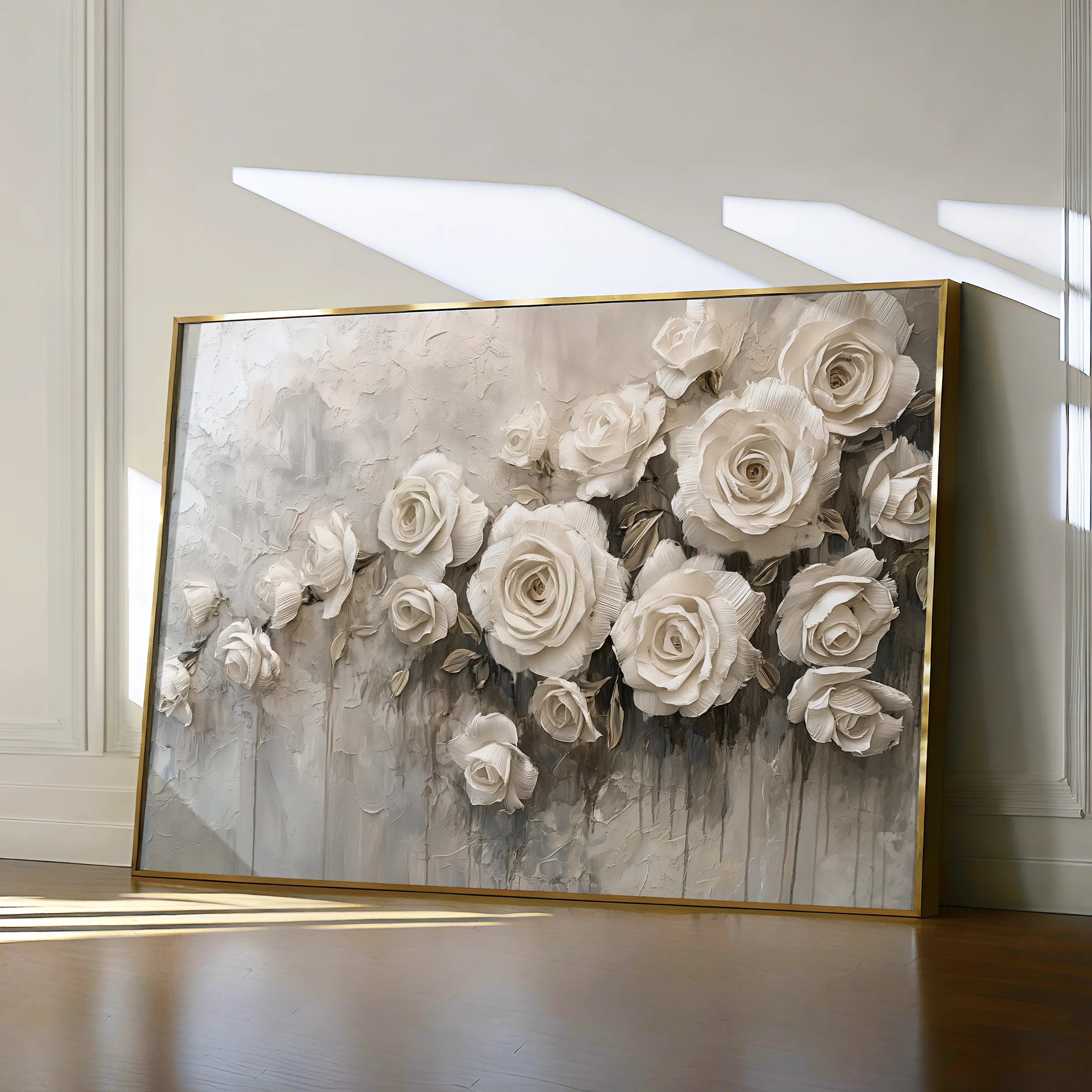 Floral 150 Canvas Art 60 x 40 cm / Black