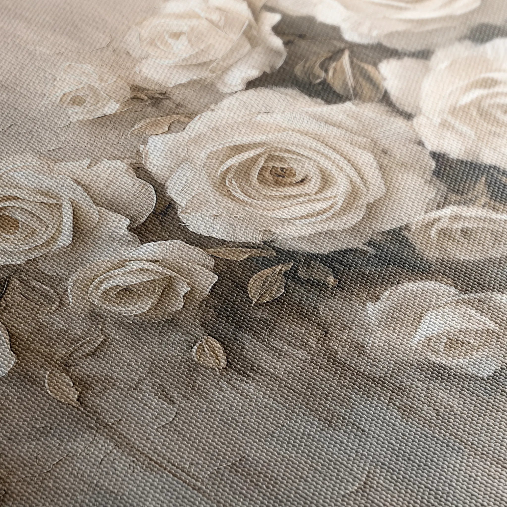 Floral 150 Canvas Art 60 x 40 cm / Black