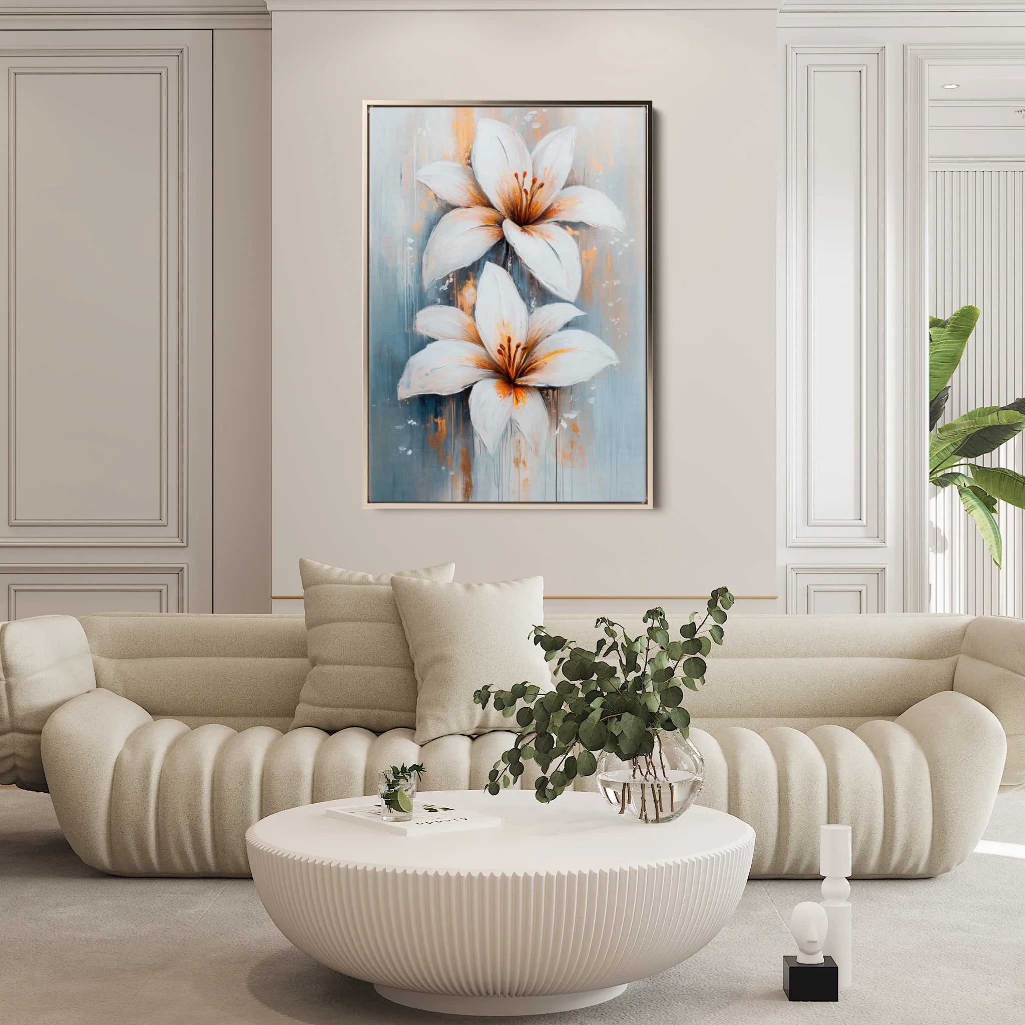 Floral 1500 Canvas Art 60 x 40 cm / Black