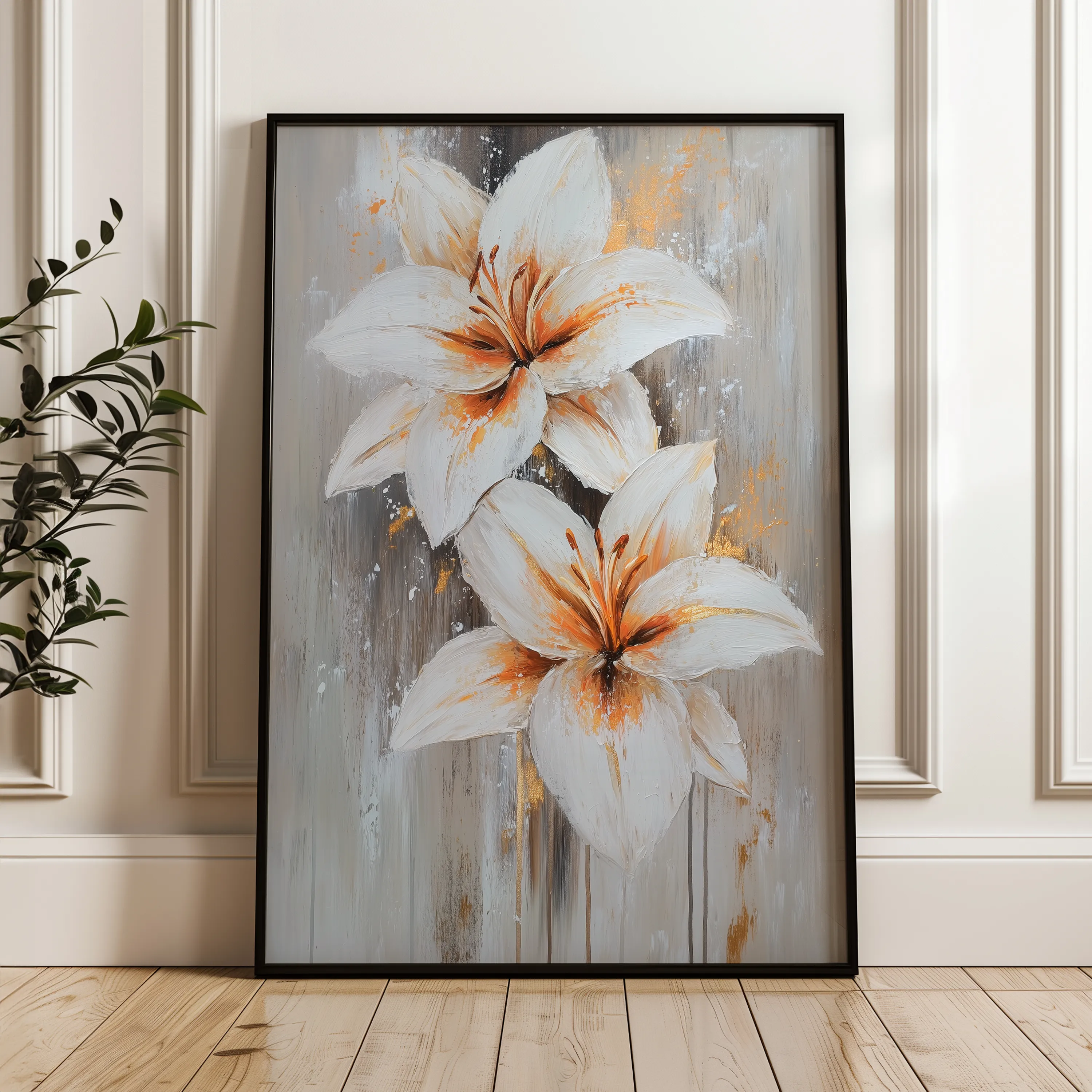 Floral 1501 Canvas Art 60 x 40 cm / Black