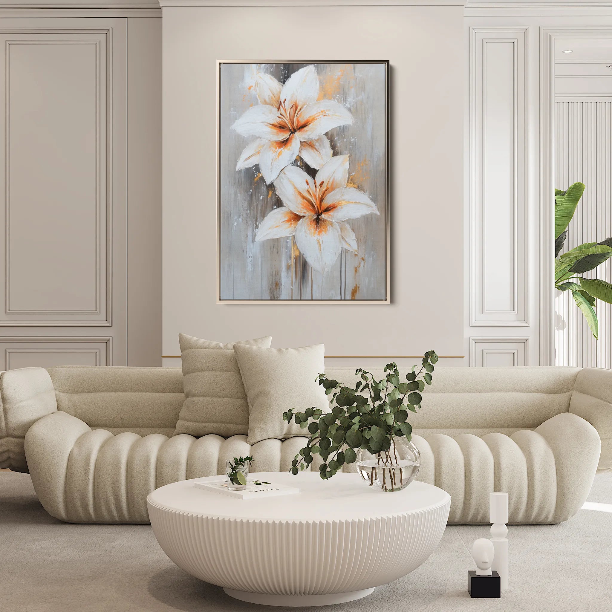 Floral 1501 Canvas Art 60 x 40 cm / Black
