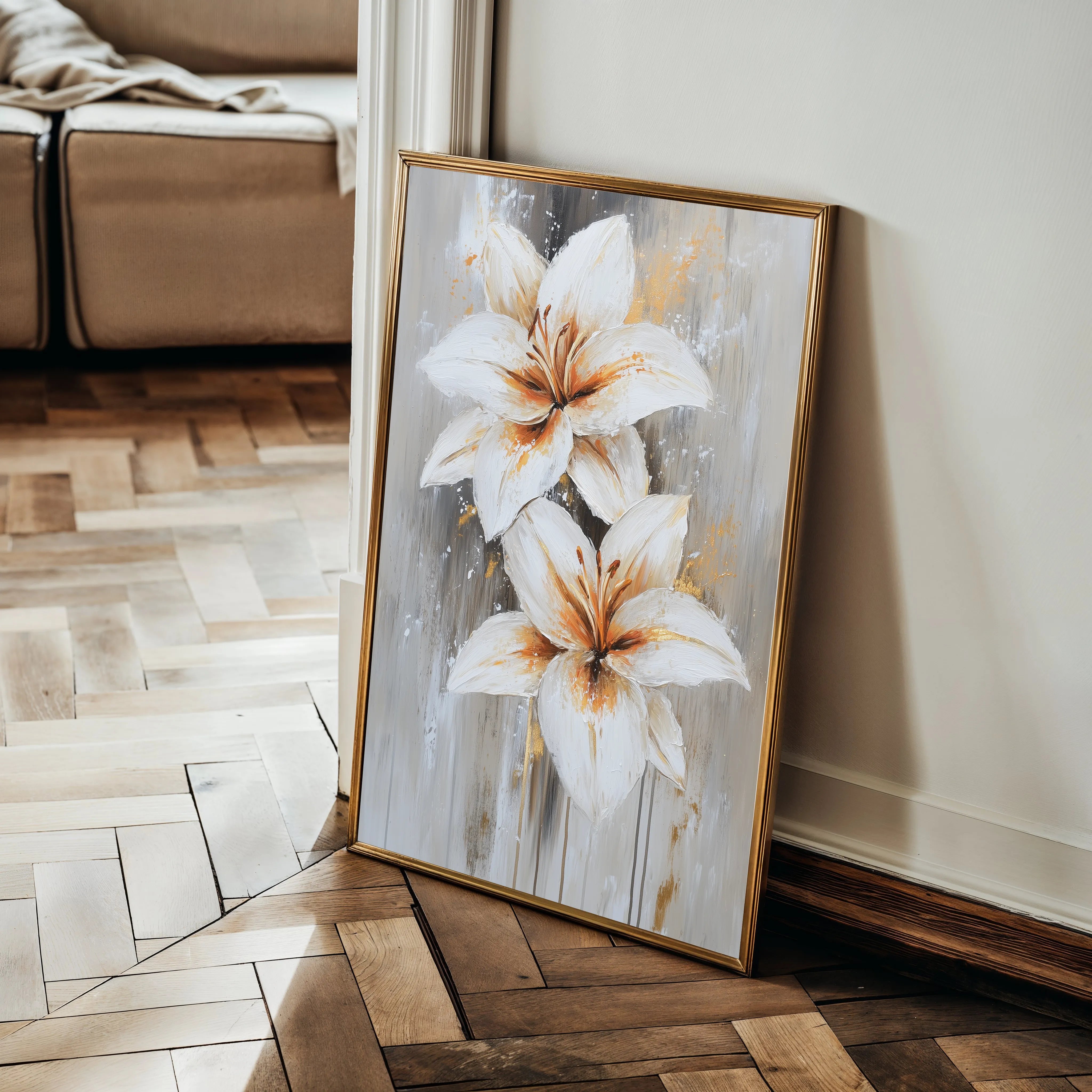 Floral 1501 Canvas Art 60 x 40 cm / Black