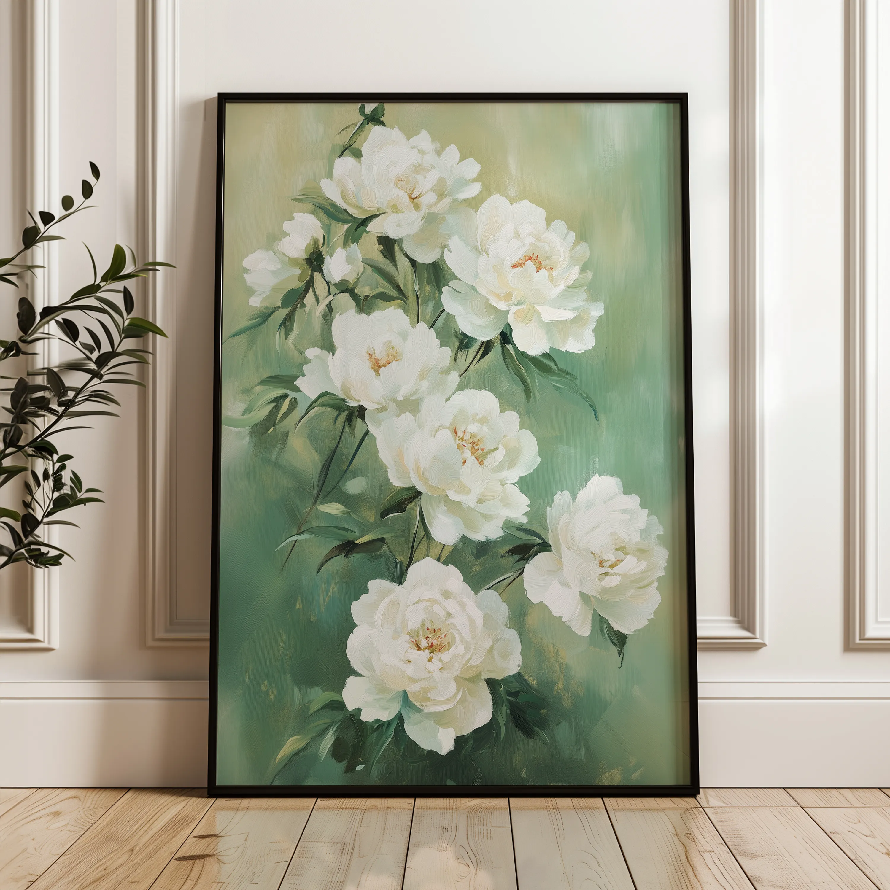 Floral 1502 Canvas Art 60 x 40 cm / Black