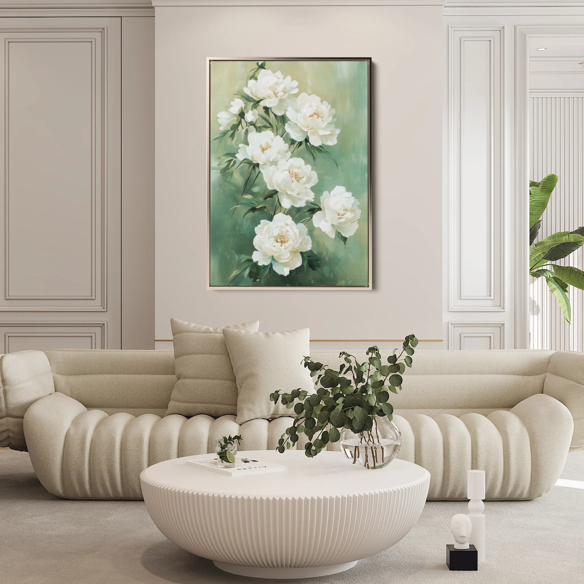 Floral 1502 Canvas Art 60 x 40 cm / Black