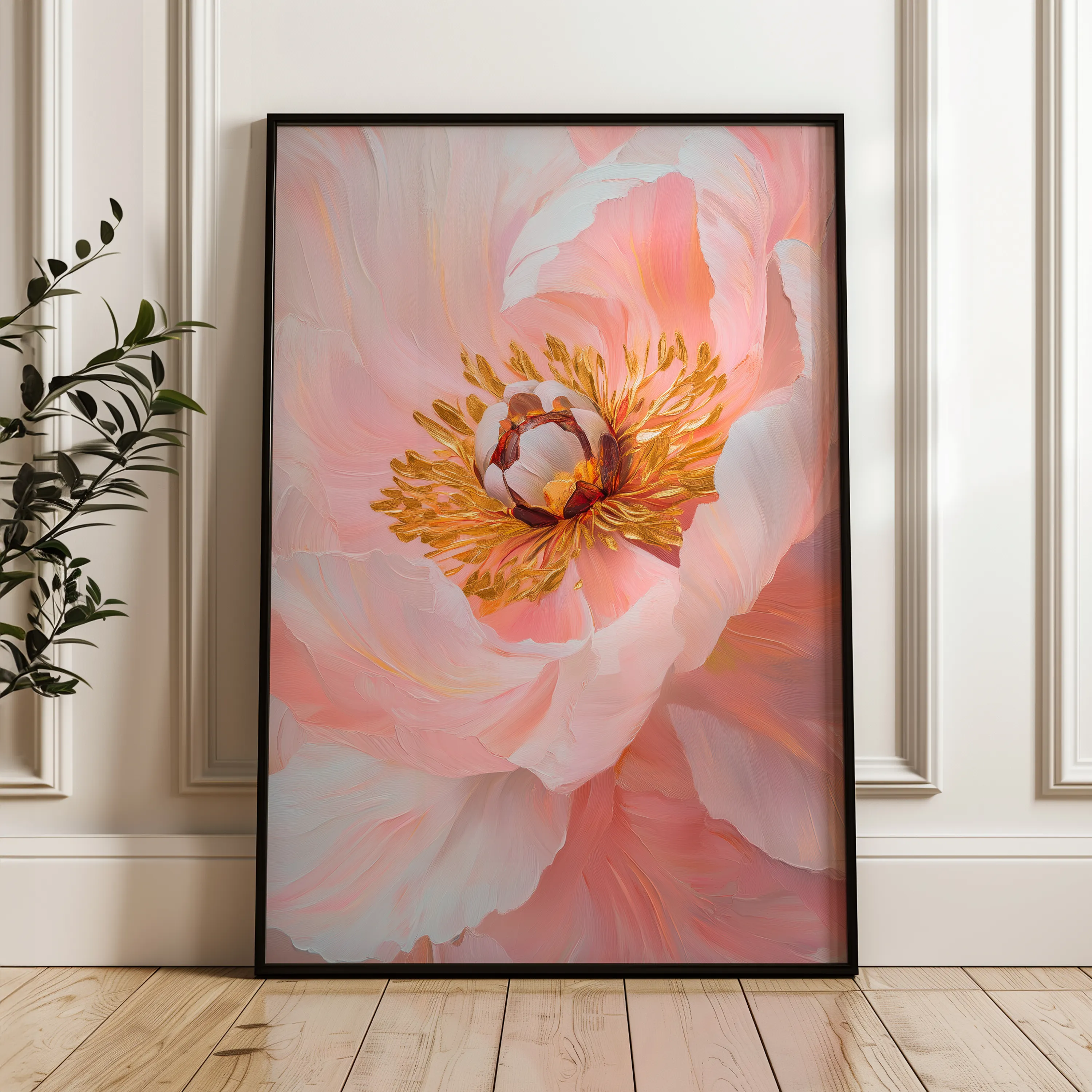 Floral 1505 Canvas Art 60 x 40 cm / Black