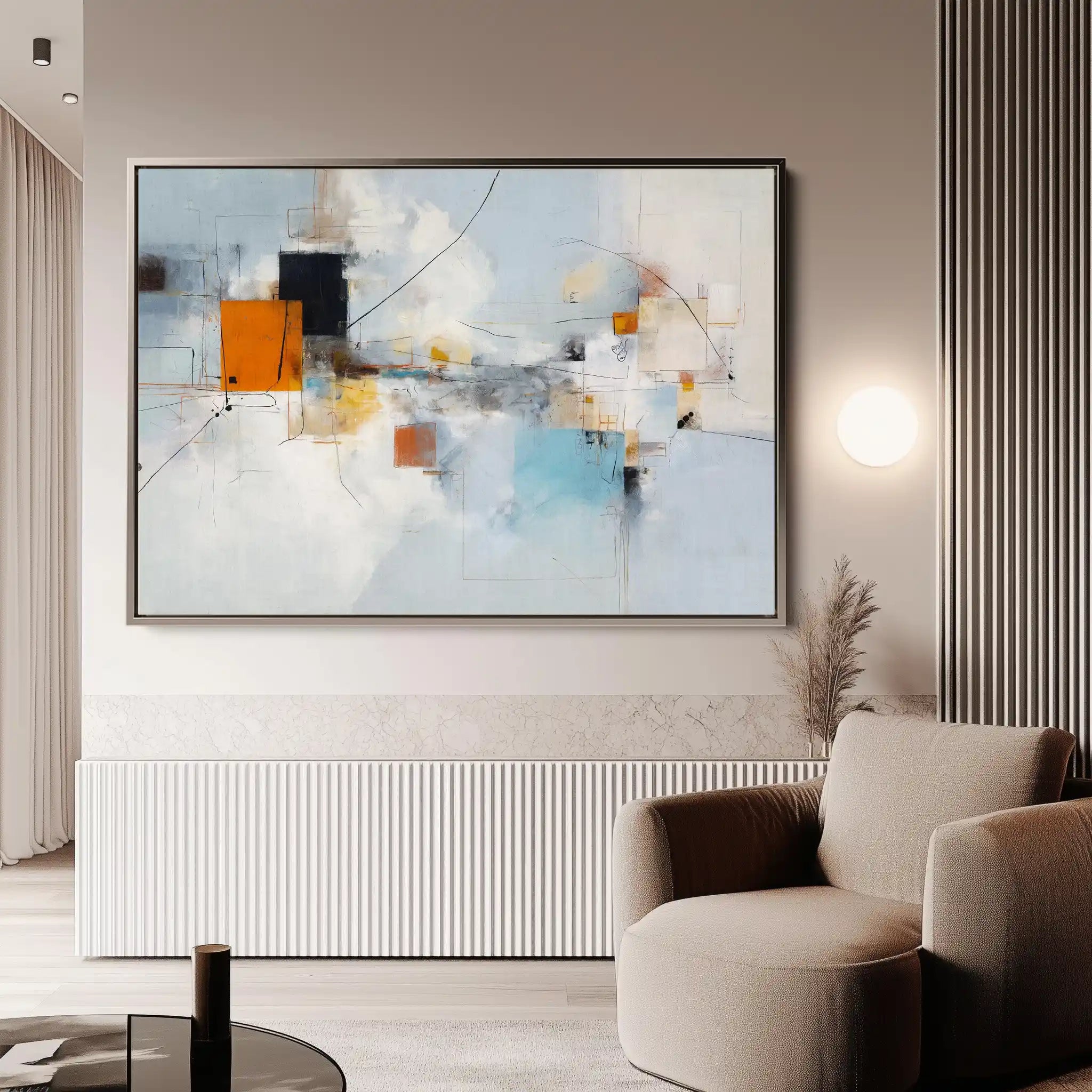 Abstract 1507 Canvas Art 60 x 40 cm / Black