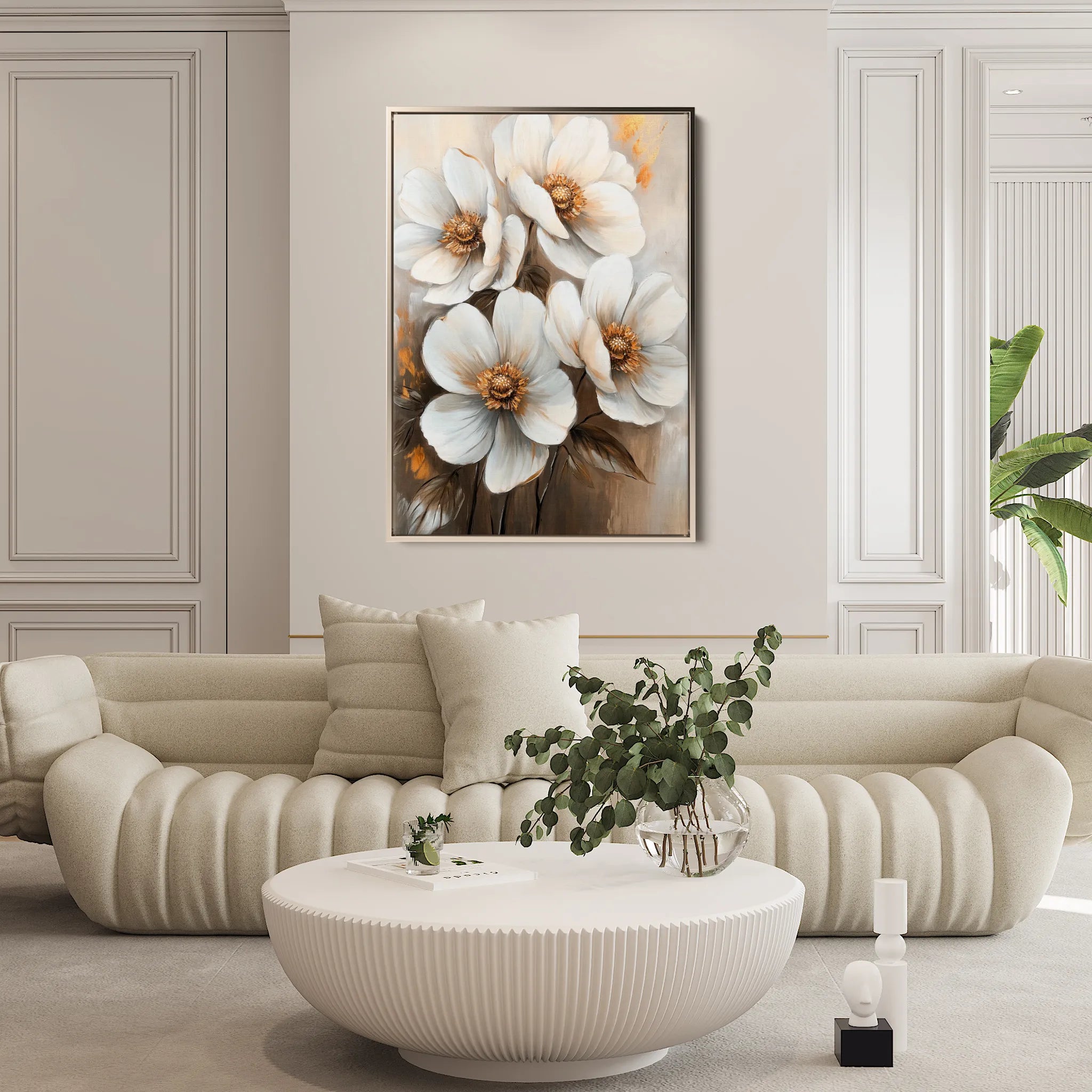 Floral 1507 Canvas Art 60 x 40 cm / Black