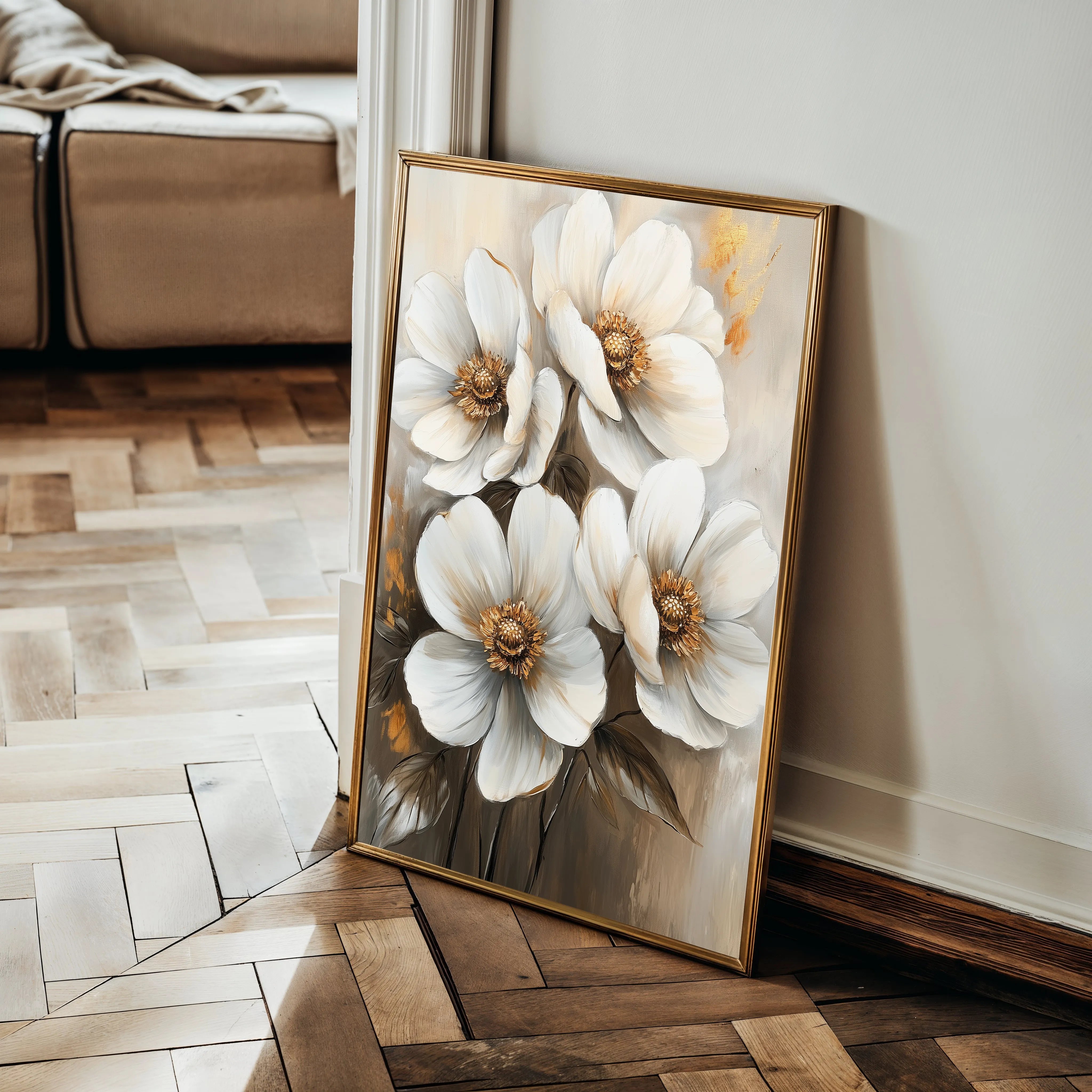 Floral 1507 Canvas Art 60 x 40 cm / Black