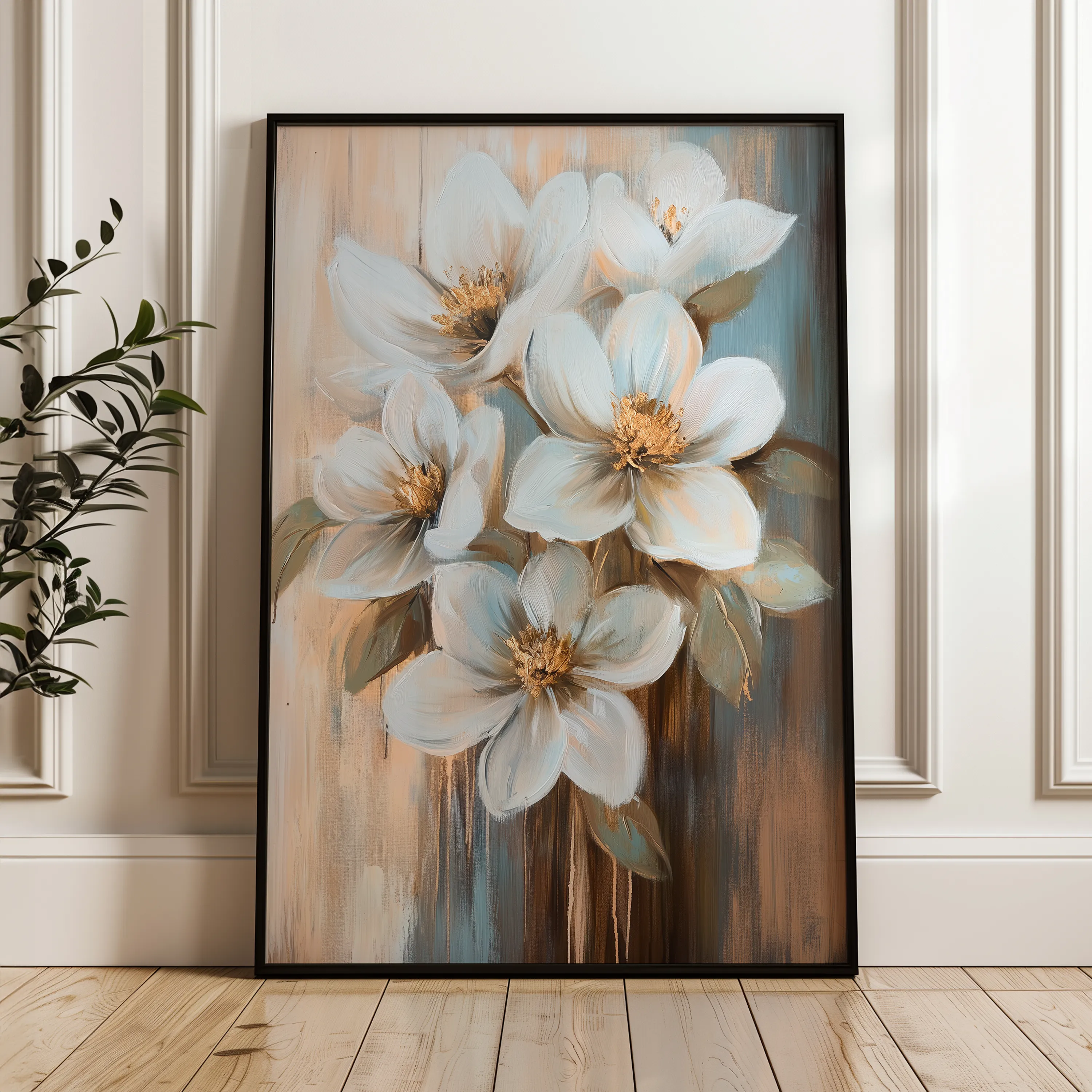 Floral 1508 Canvas Art 60 x 40 cm / Black