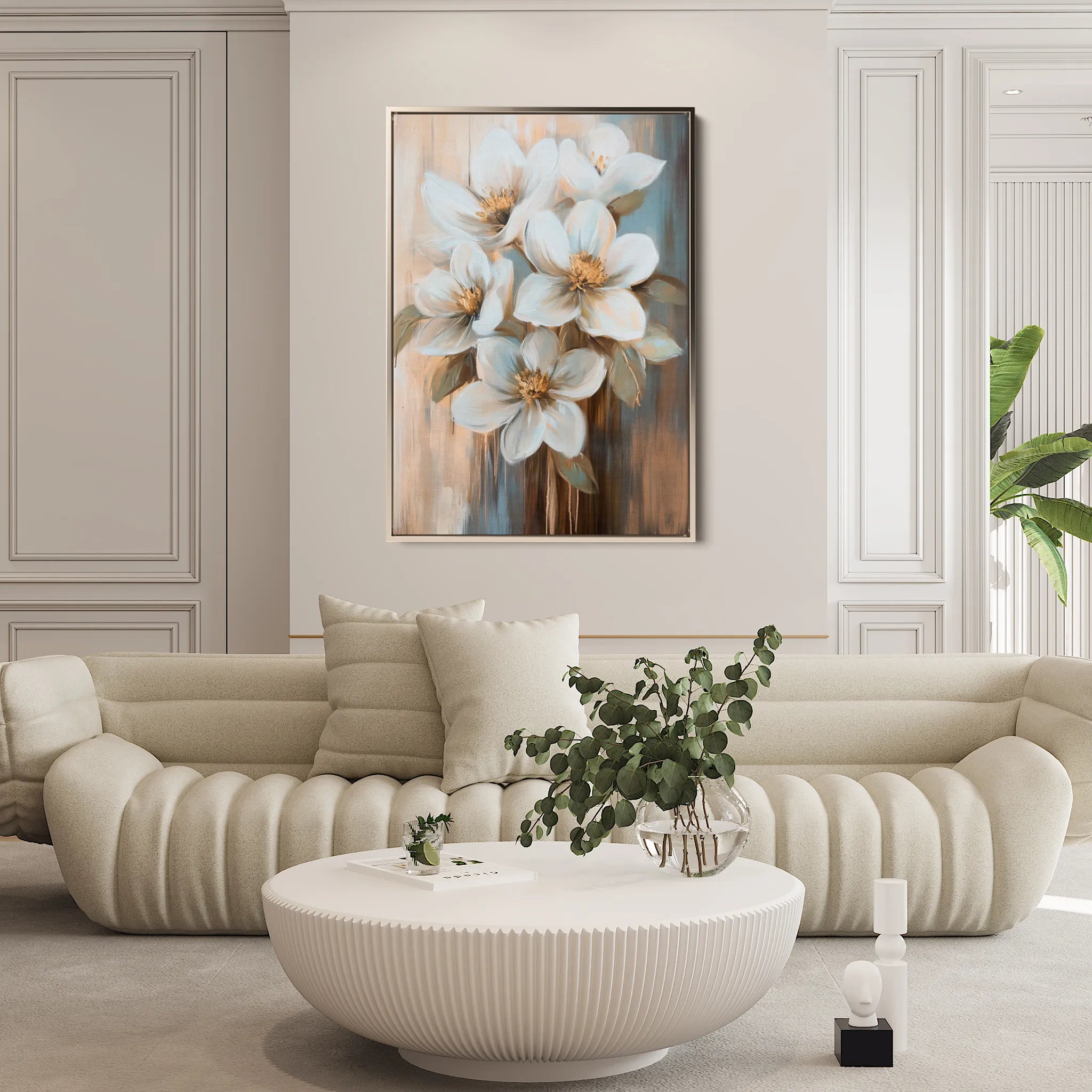 Floral 1508 Canvas Art 60 x 40 cm / Black