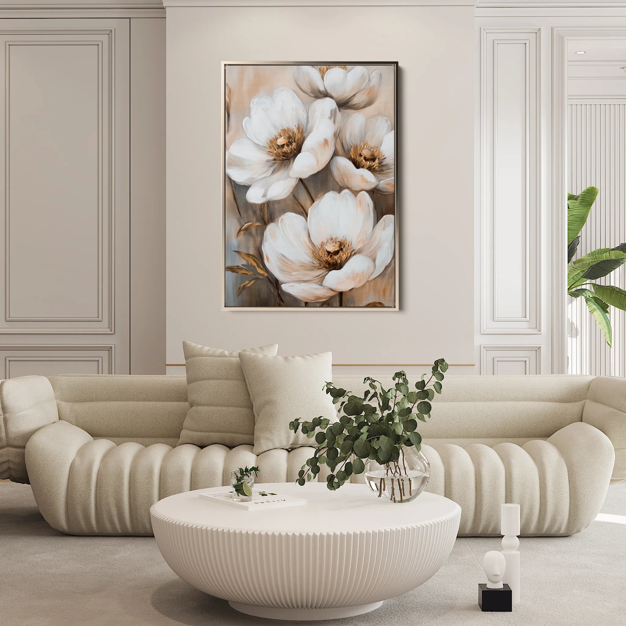 Floral 1509 Canvas Art 60 x 40 cm / Black