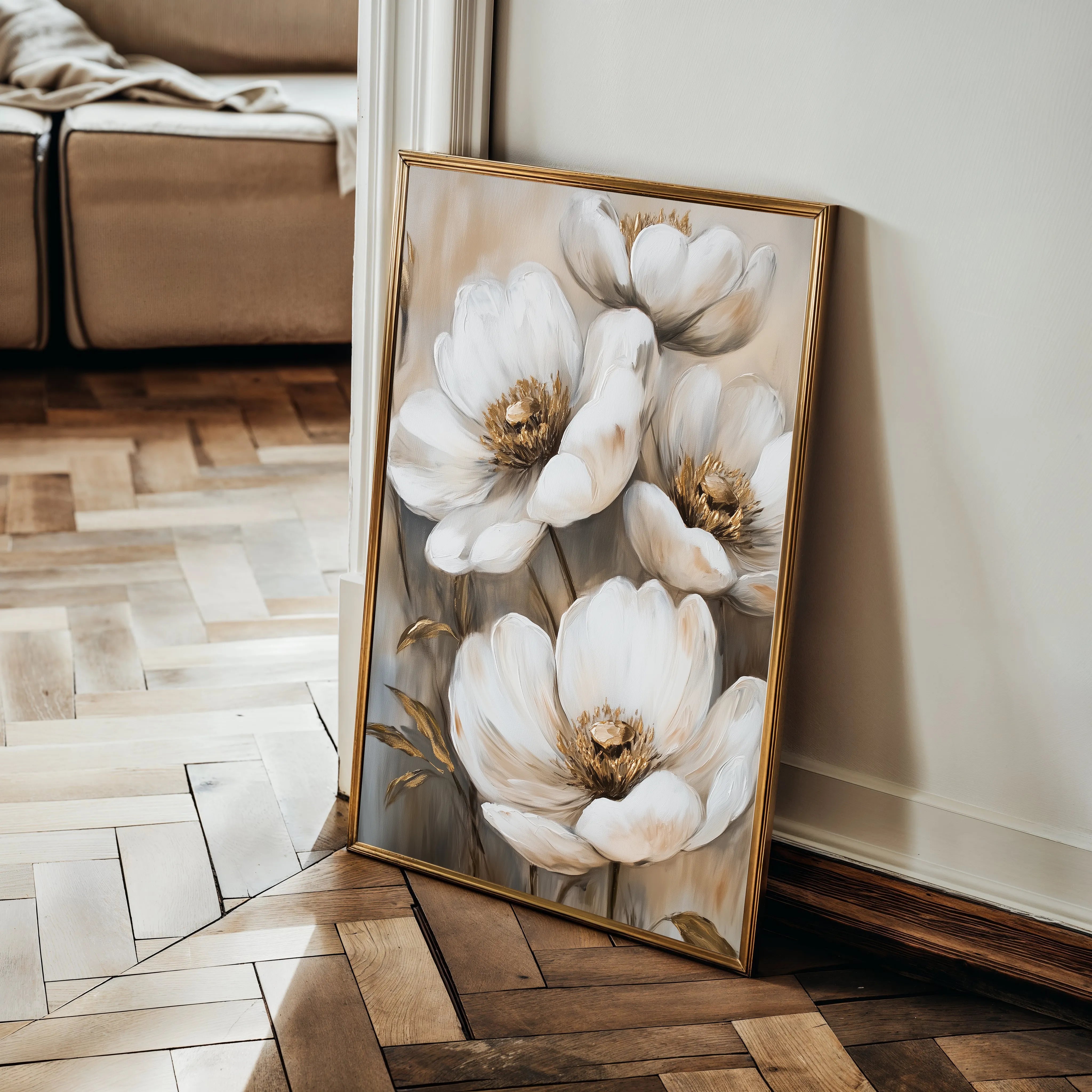 Floral 1509 Canvas Art 60 x 40 cm / Black
