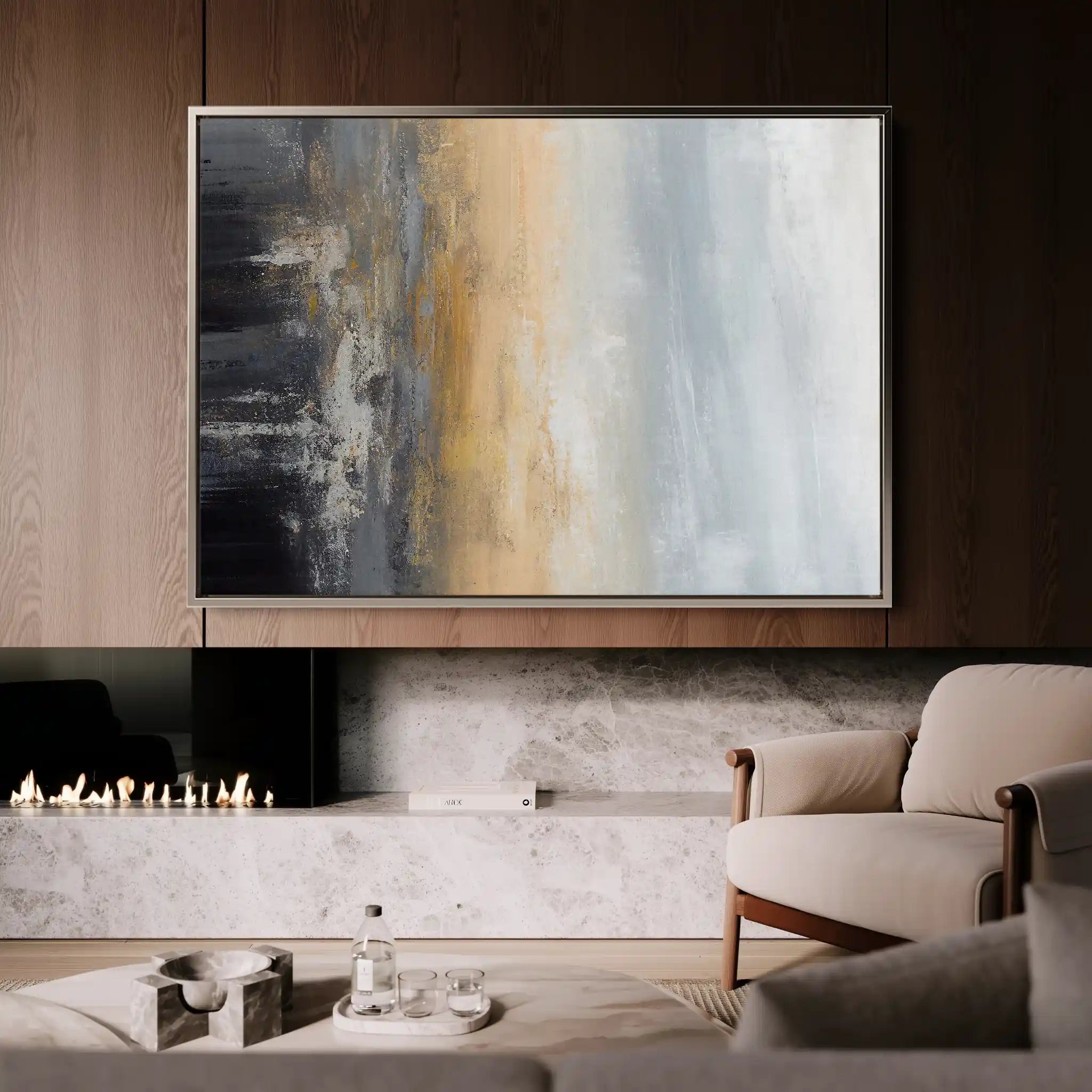 Abstract 151 Canvas Art 60 x 40 cm / Black