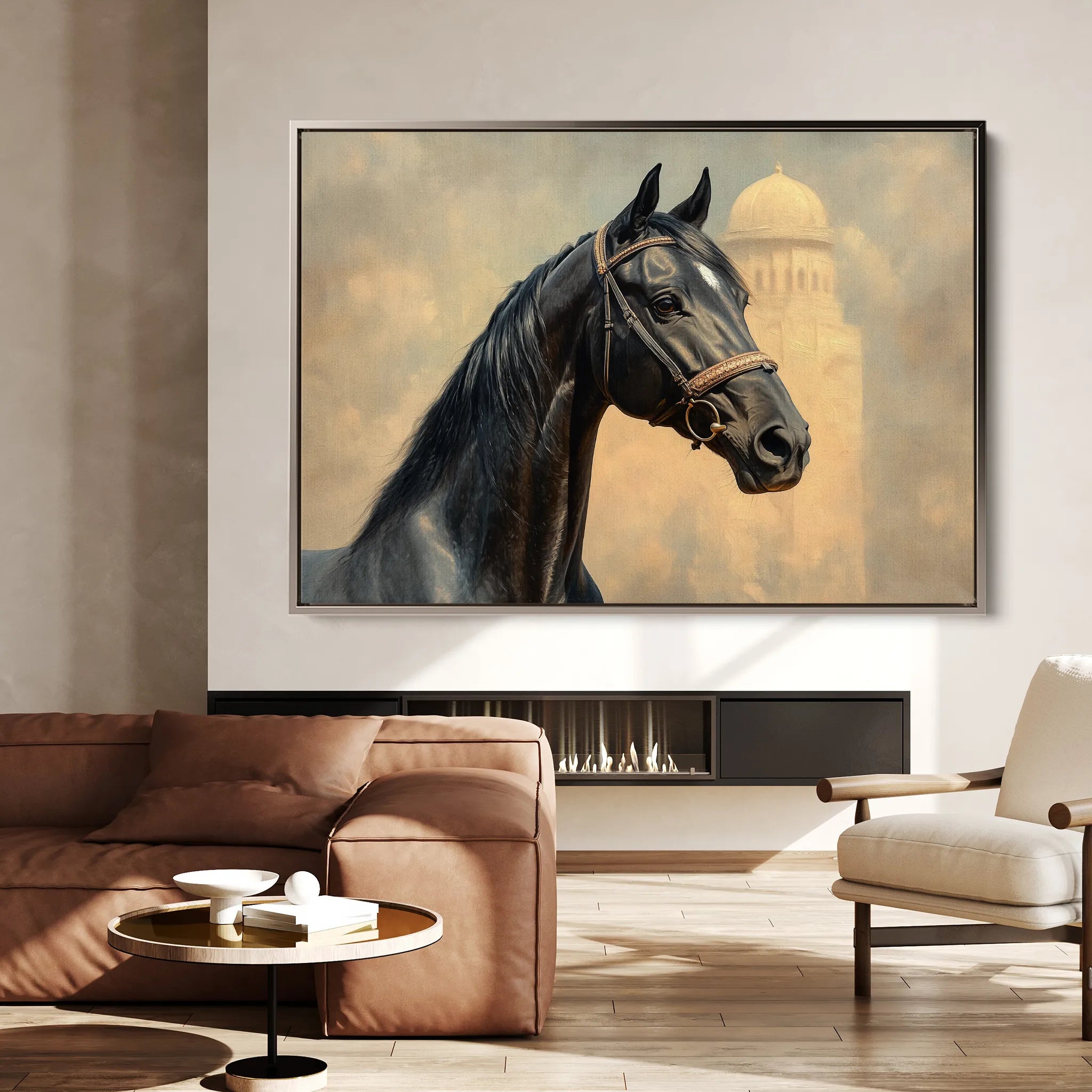 Horses 151 Canvas Art 60 x 40 cm / Black