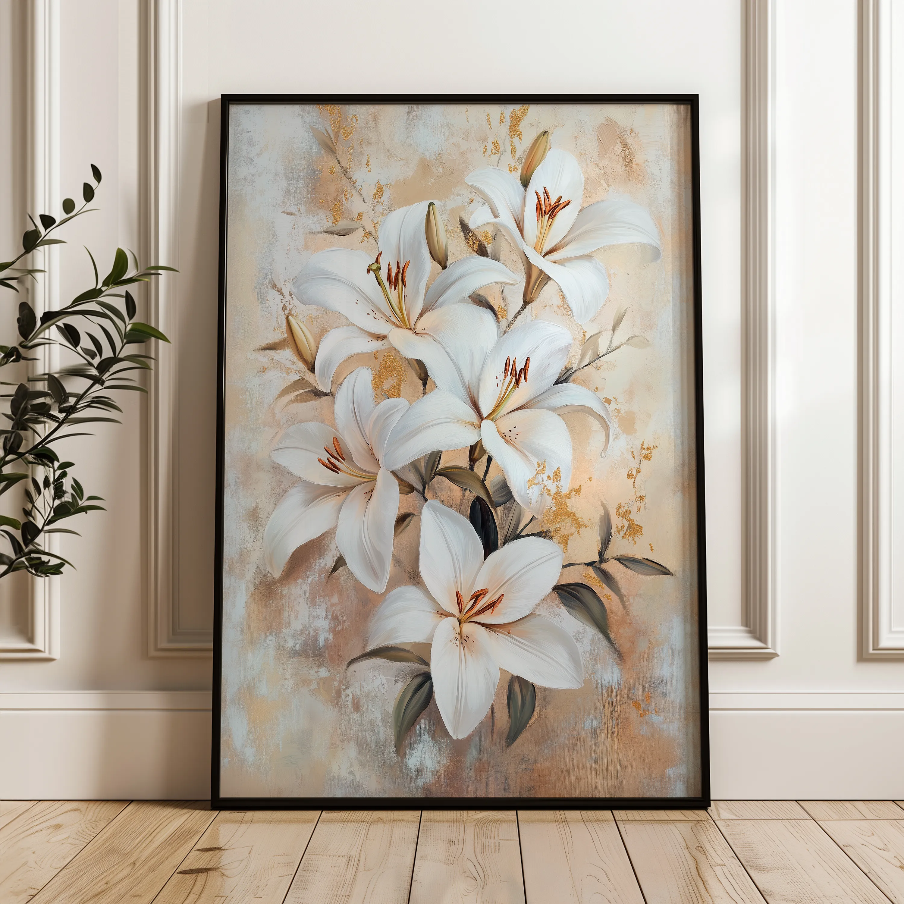 Floral 1510 Canvas Art 60 x 40 cm / Black