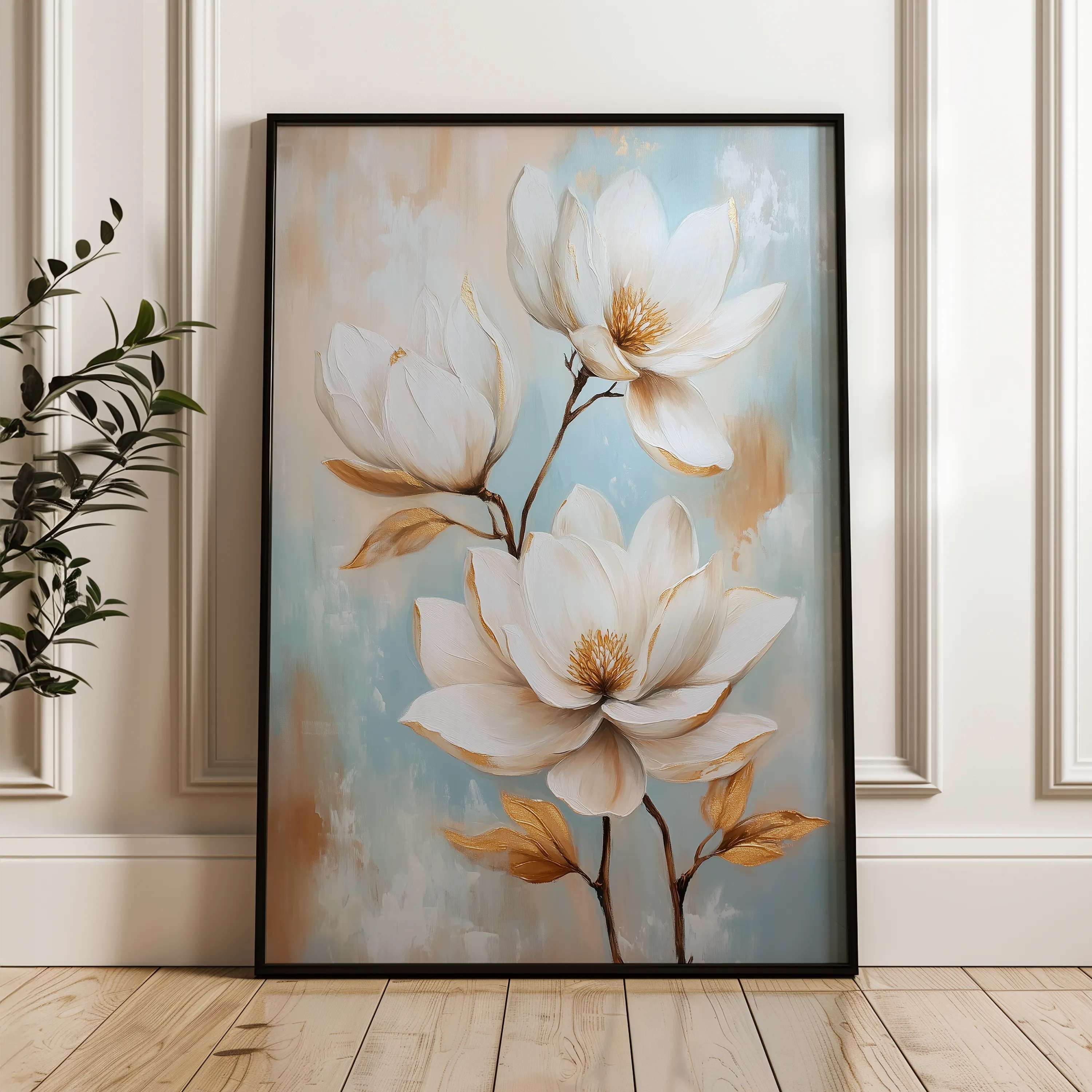 Floral 1511 Canvas Art 60 x 40 cm / Black