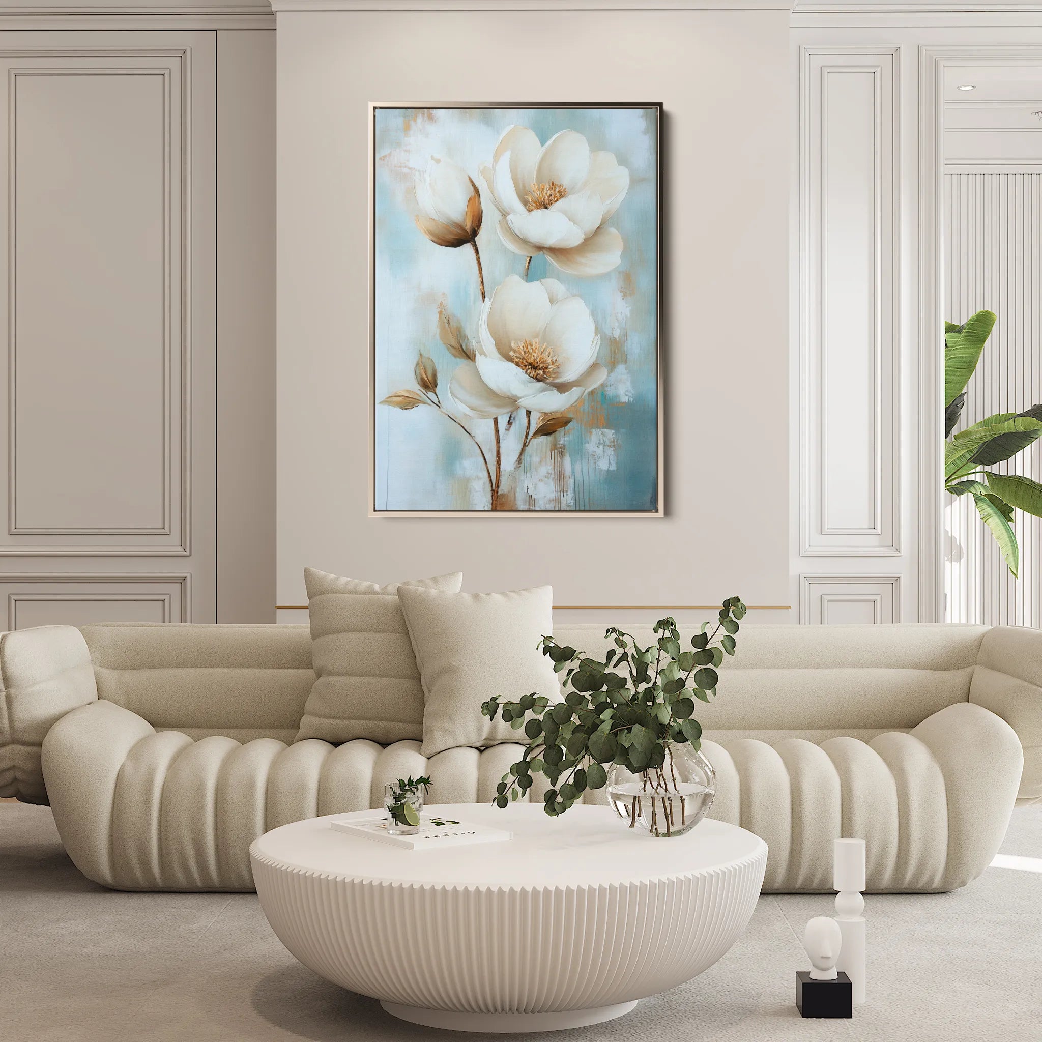 Floral 1512 Canvas Art 60 x 40 cm / Black