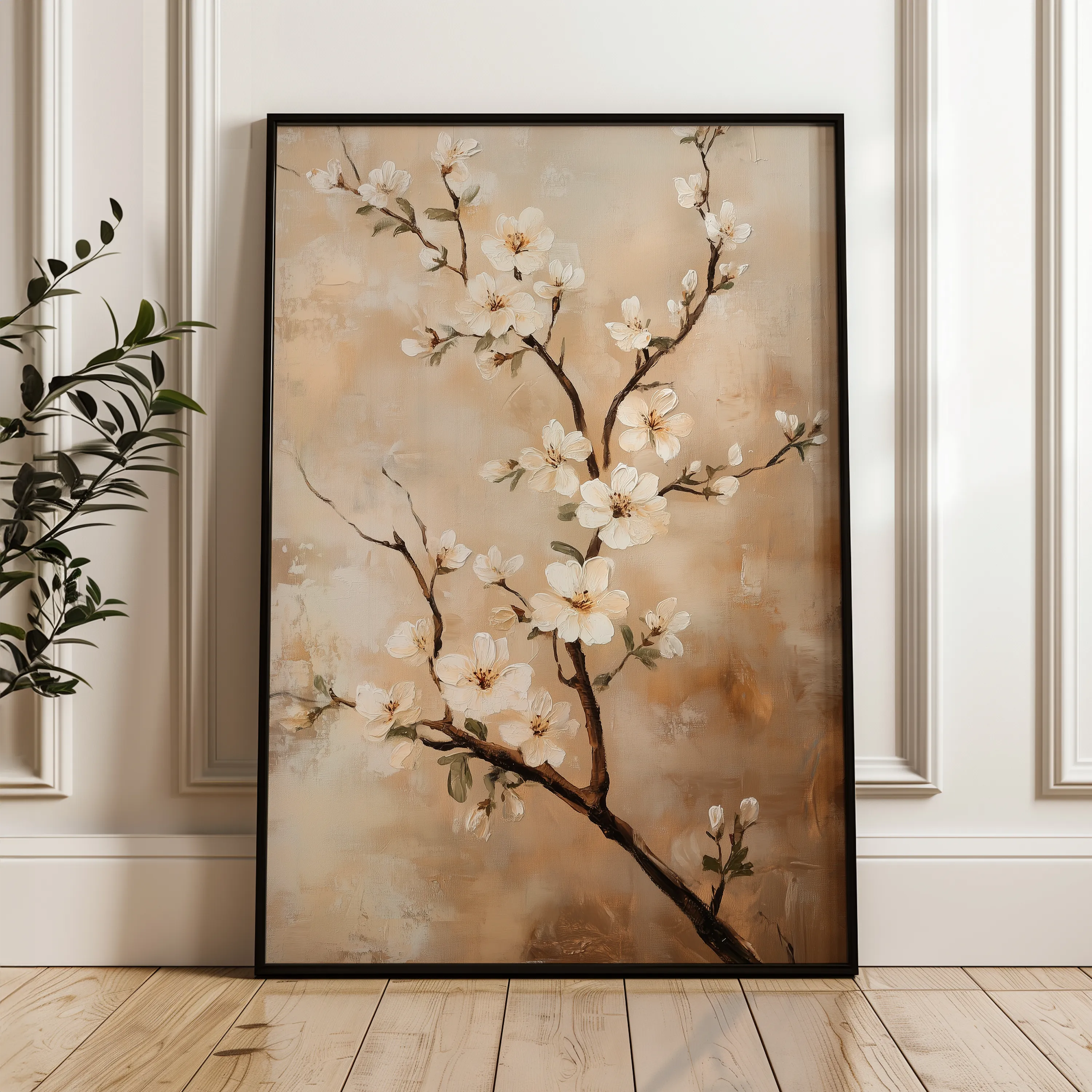 Floral 1513 Canvas Art 60 x 40 cm / Black
