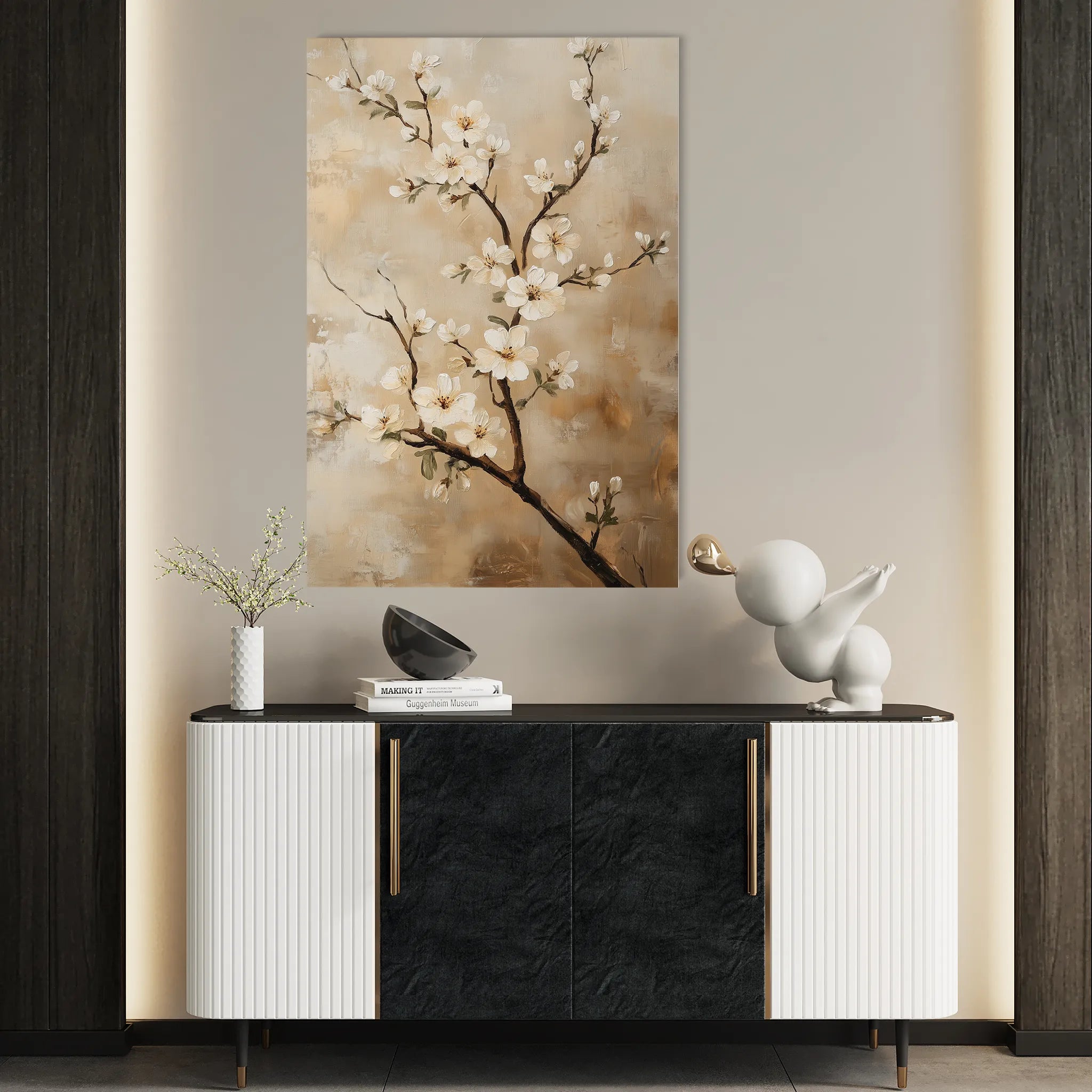Floral 1513 Canvas Art 60 x 40 cm / Black