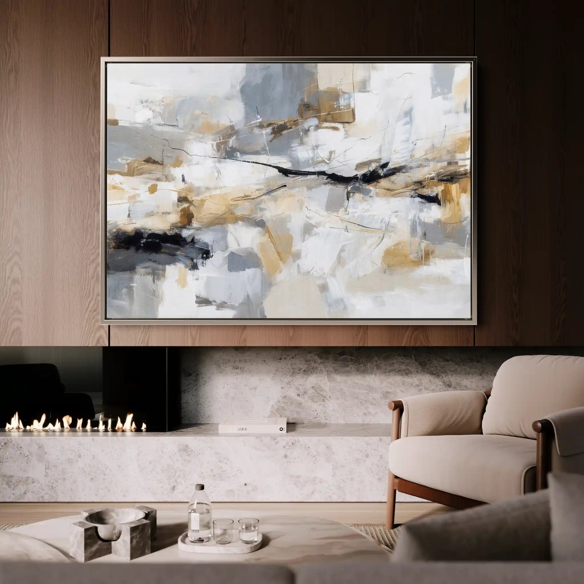 Abstract 1514 Canvas Art 60 x 40 cm / Black