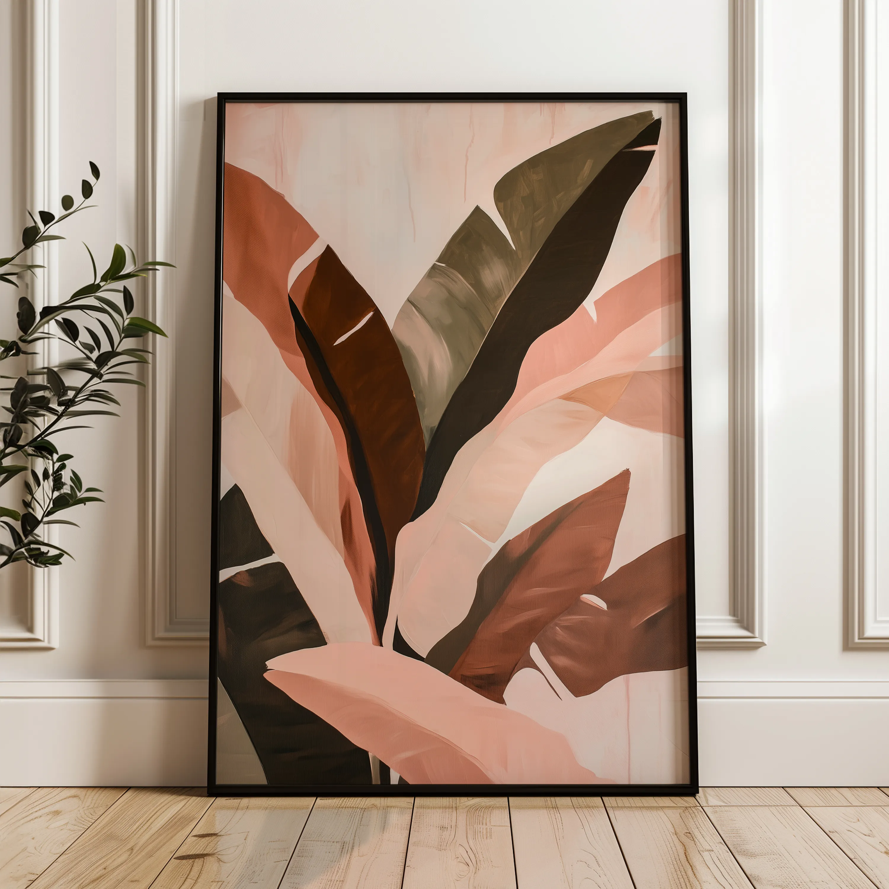 Floral 1514 Canvas Art 60 x 40 cm / Black