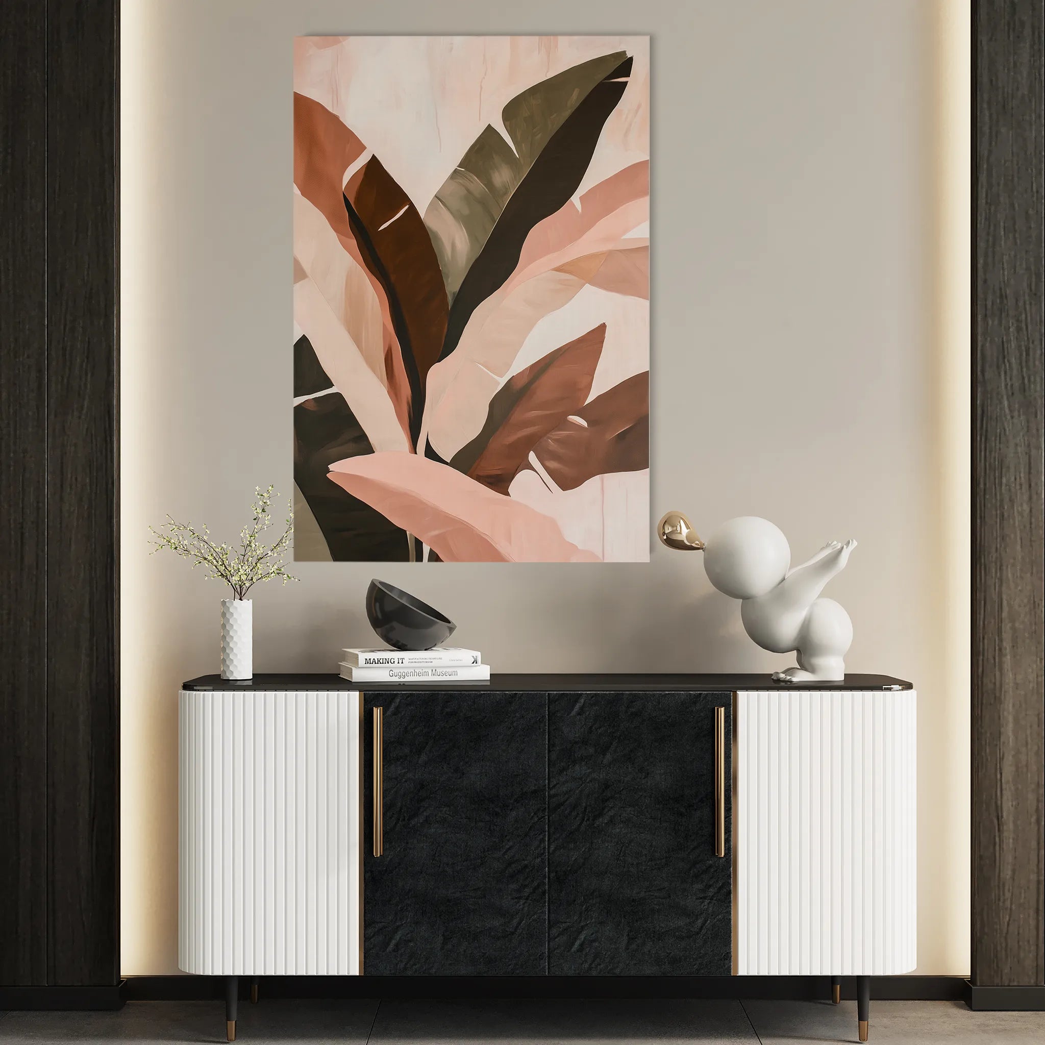 Floral 1514 Canvas Art 60 x 40 cm / Black