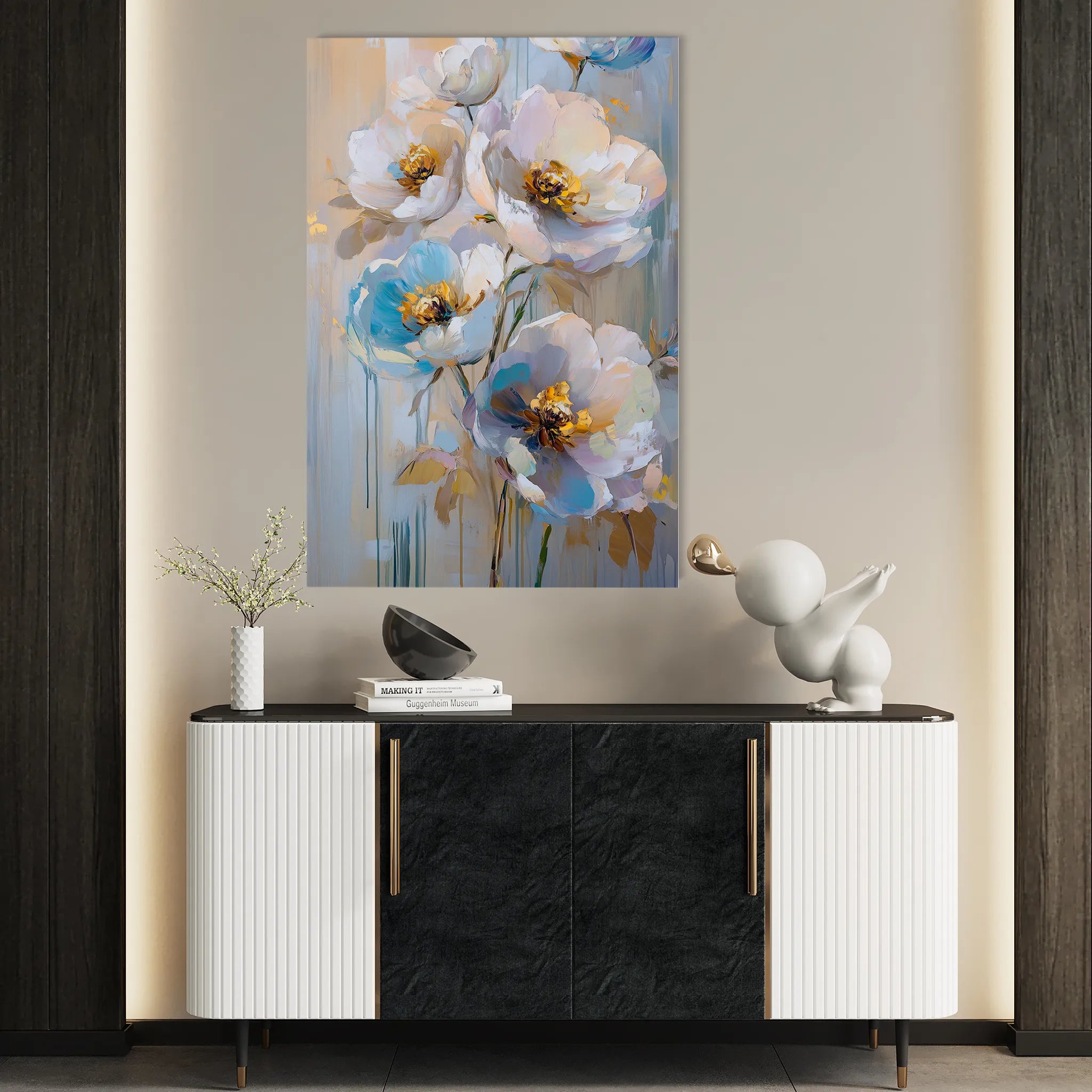 Floral 1515 Canvas Art 60 x 40 cm / Black